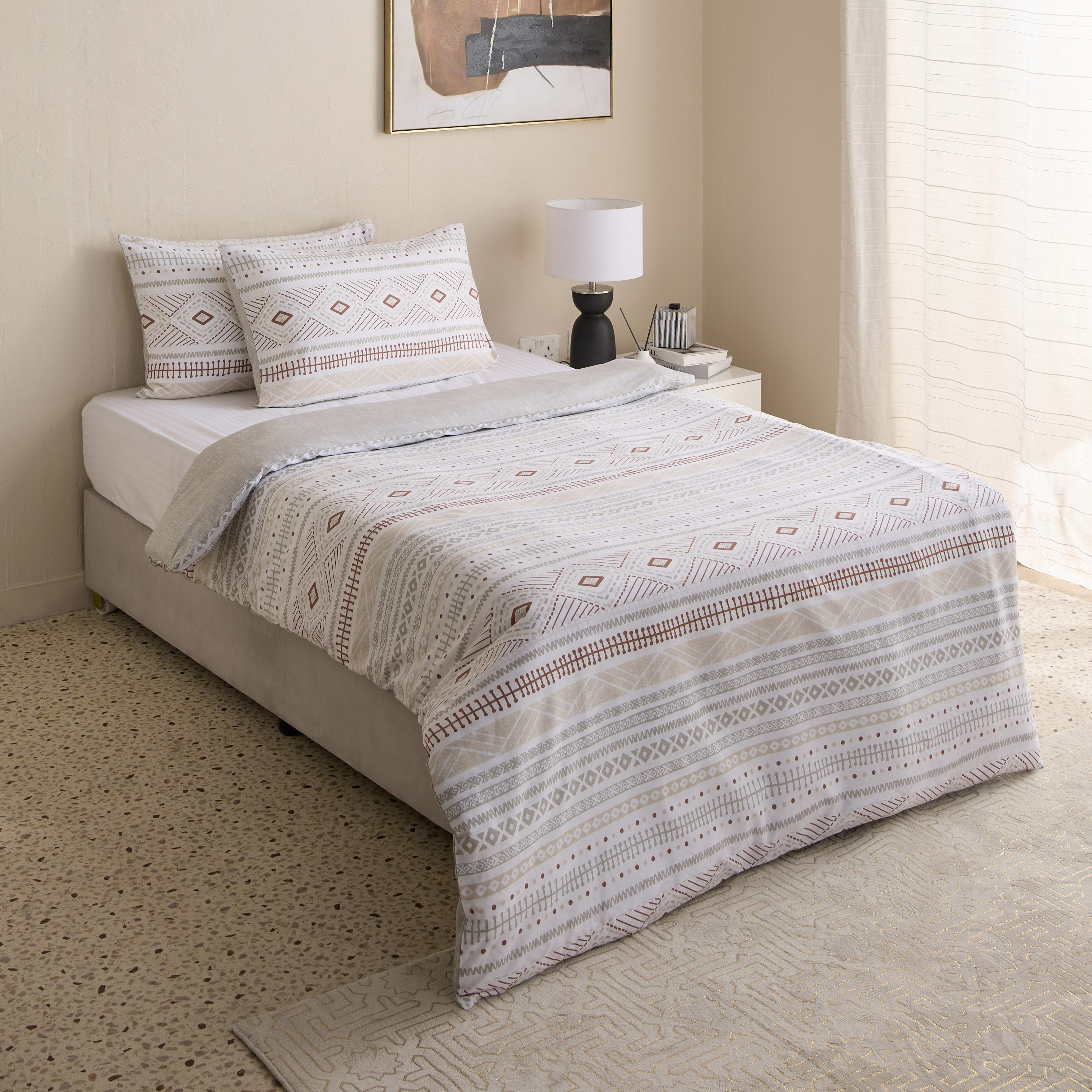 Madison Luton 3-Piece Printed Cotton Twin Duvet Cover Set - 150x220 cm-hbxhomeware-hbxbedroom-image-7