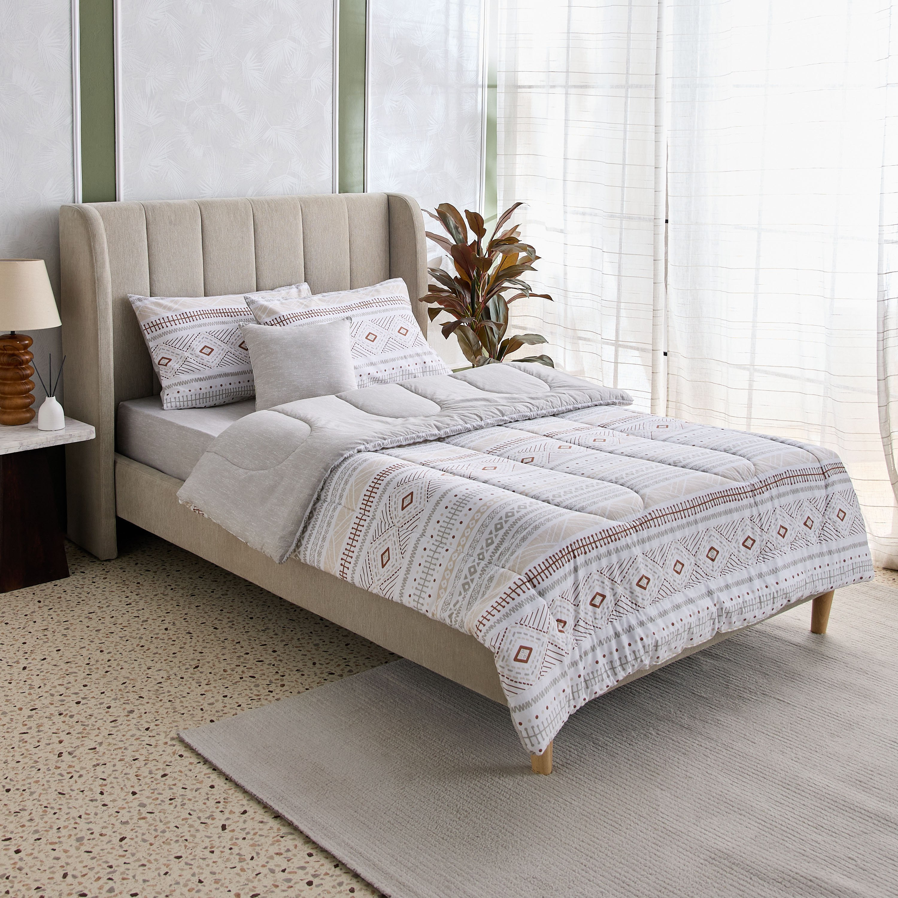 Madison Luton 5-Piece BIAB Cotton Printed Twin Comforter Set - 160x220 cm-hbxhomeware-hbxbedroom-image-2