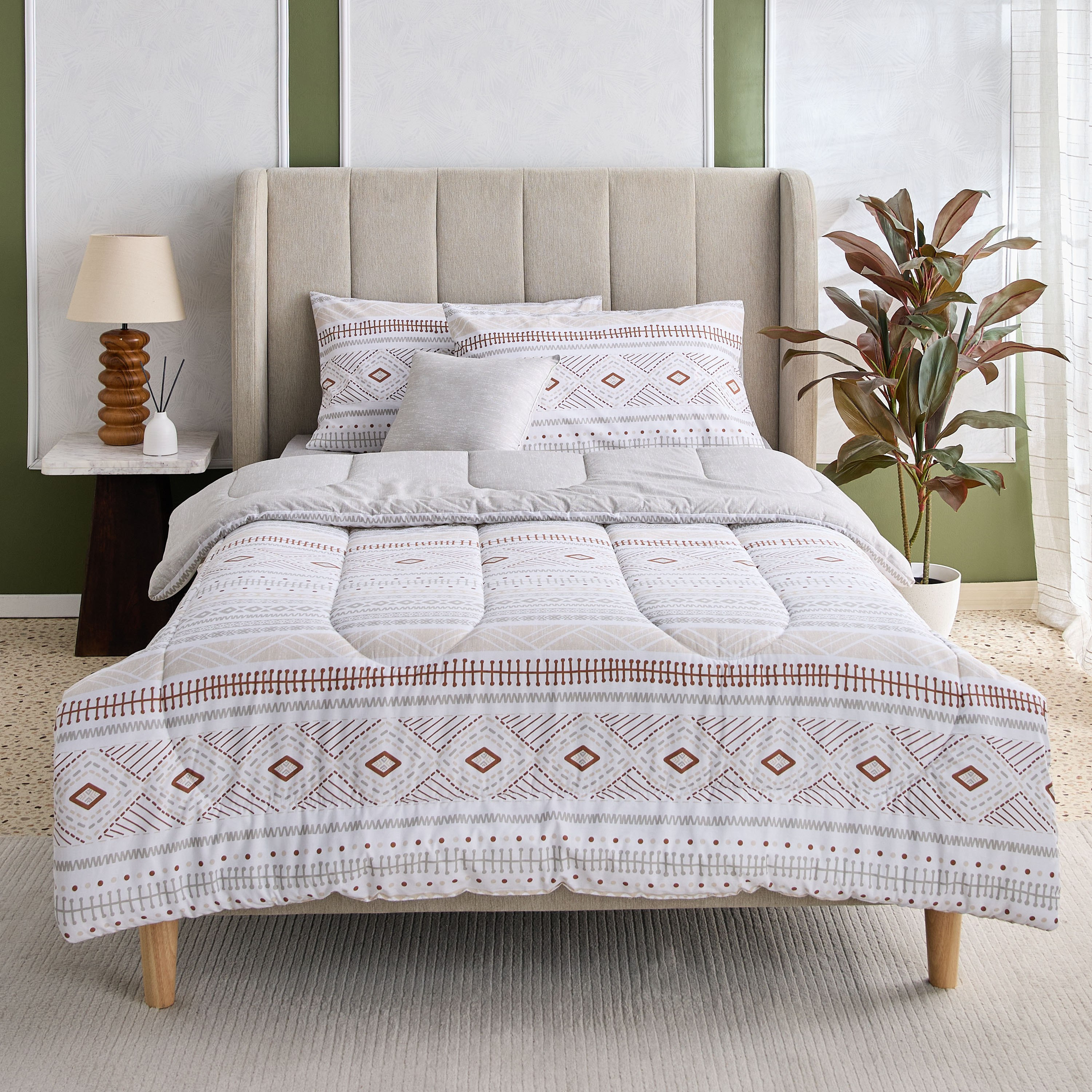 Madison Luton 5-Piece BIAB Cotton Printed Twin Comforter Set - 160x220 cm-hbxhomeware-hbxbedroom-image-3