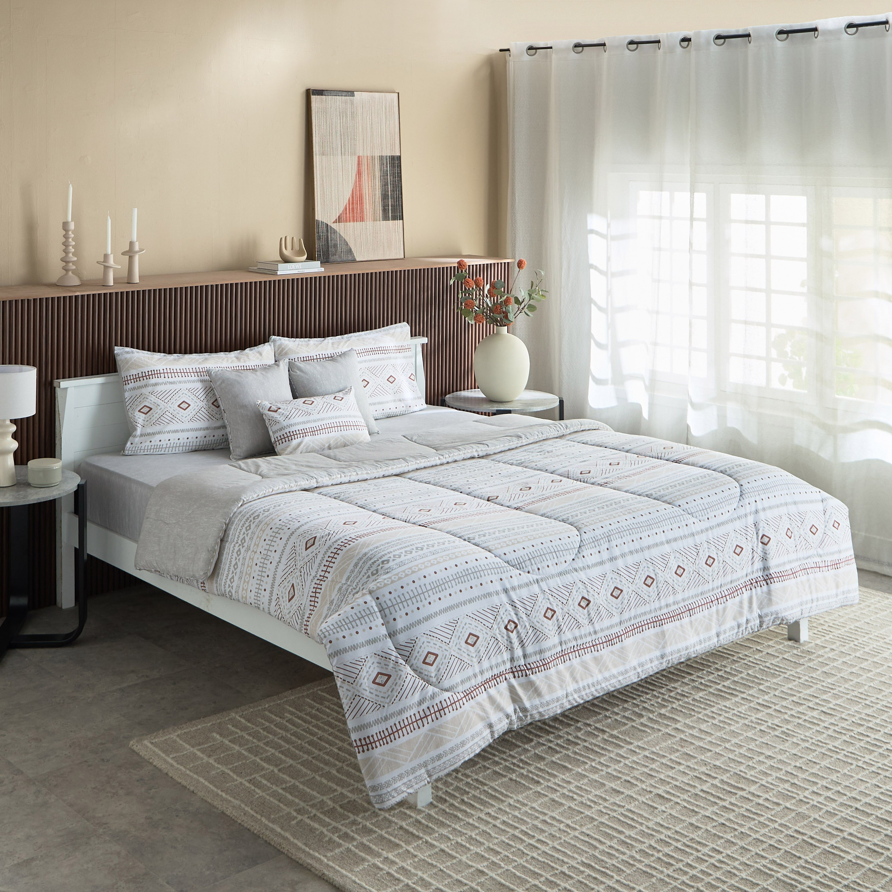 طقم لحاف كينج قطن بطبعات 7 قطع لوتون من ماديسون - 220x240 سم-hbxhomeware-hbxbedroom-image-2