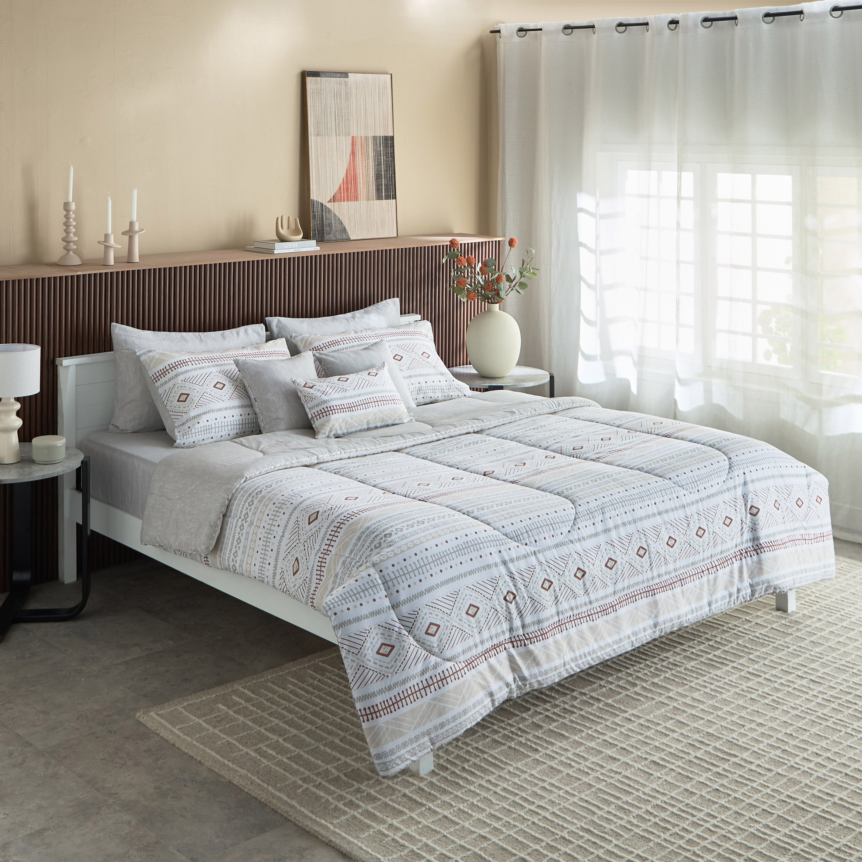 طقم لحاف سوبر كينج قطن 9 قطع بطبعات من ماديسون لوتون - 240x240 سم-hbxhomeware-hbxbedroom-image-2