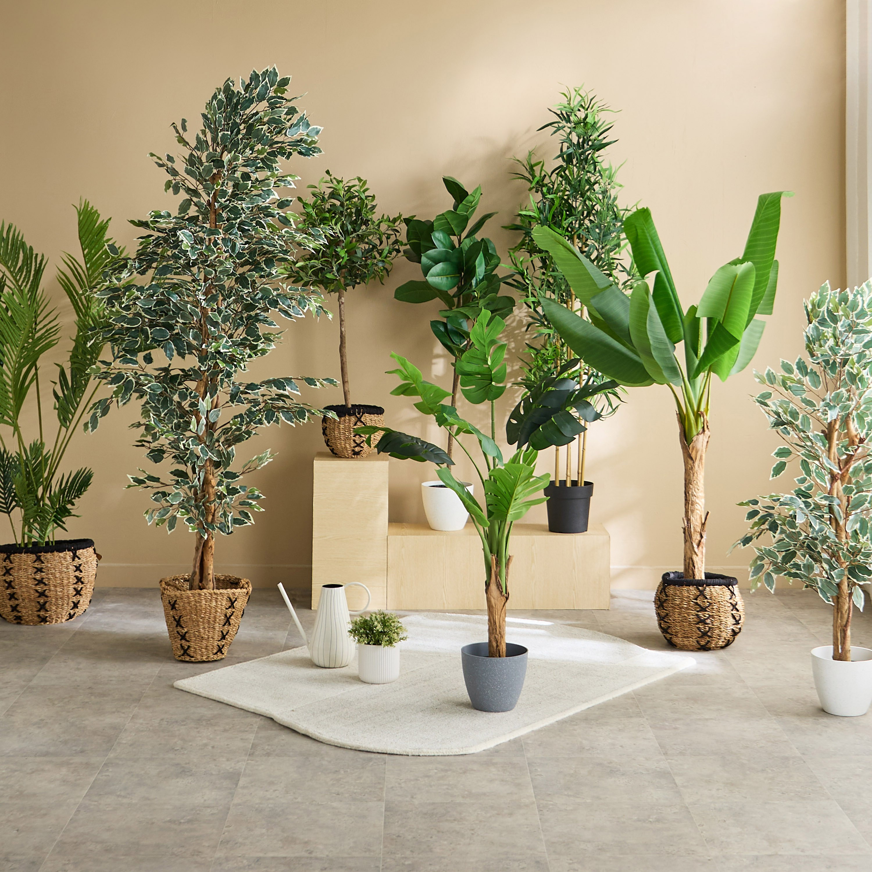 Teodora Sylvan Palm Tree with 14 Leaves - 123x113x156 - cm-hbxdecorandfurnishings-homeaccessories-artificialflowersandplants-image-5