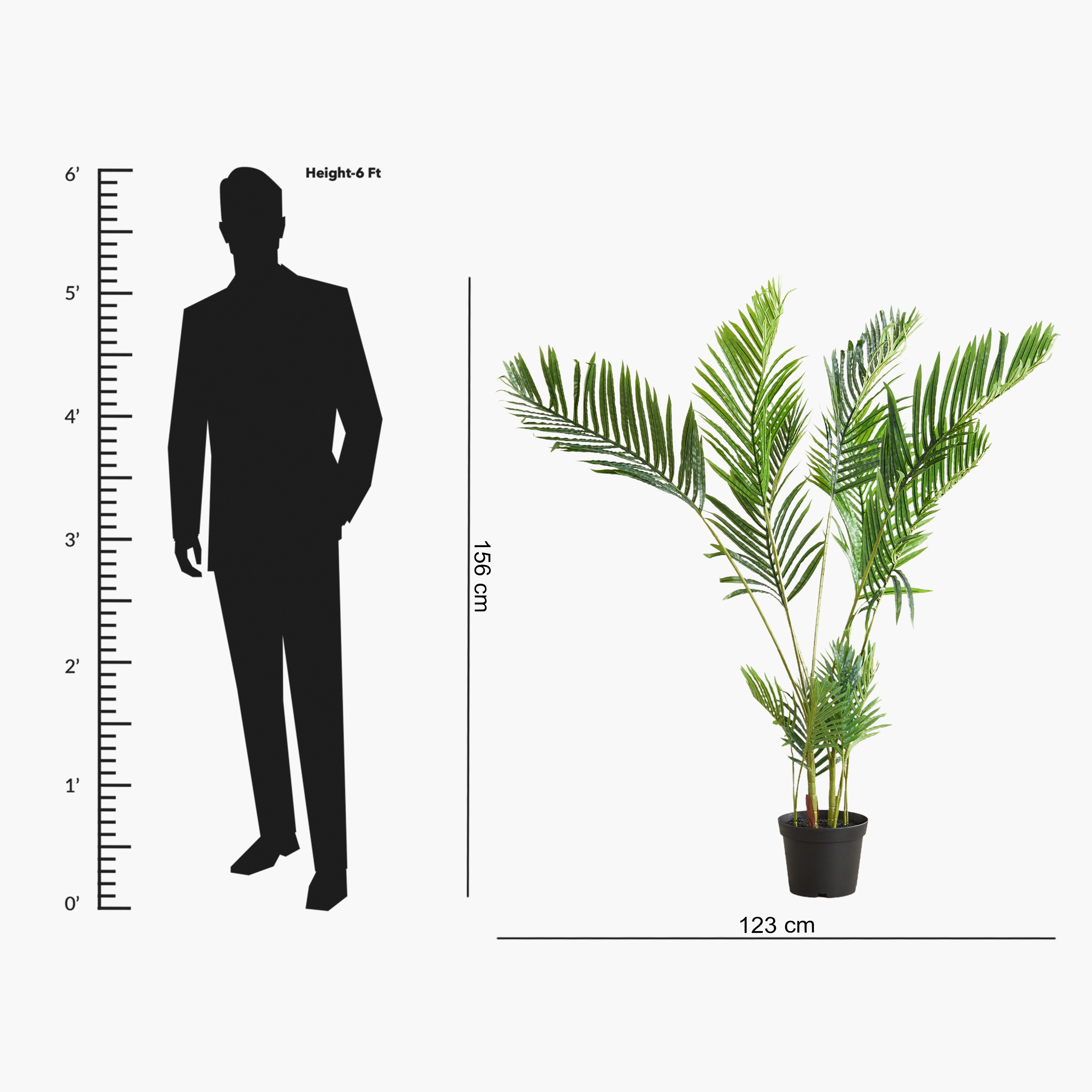 Teodora Sylvan Palm Tree with 14 Leaves - 123x113x156 - cm-hbxdecorandfurnishings-homeaccessories-artificialflowersandplants-image-7