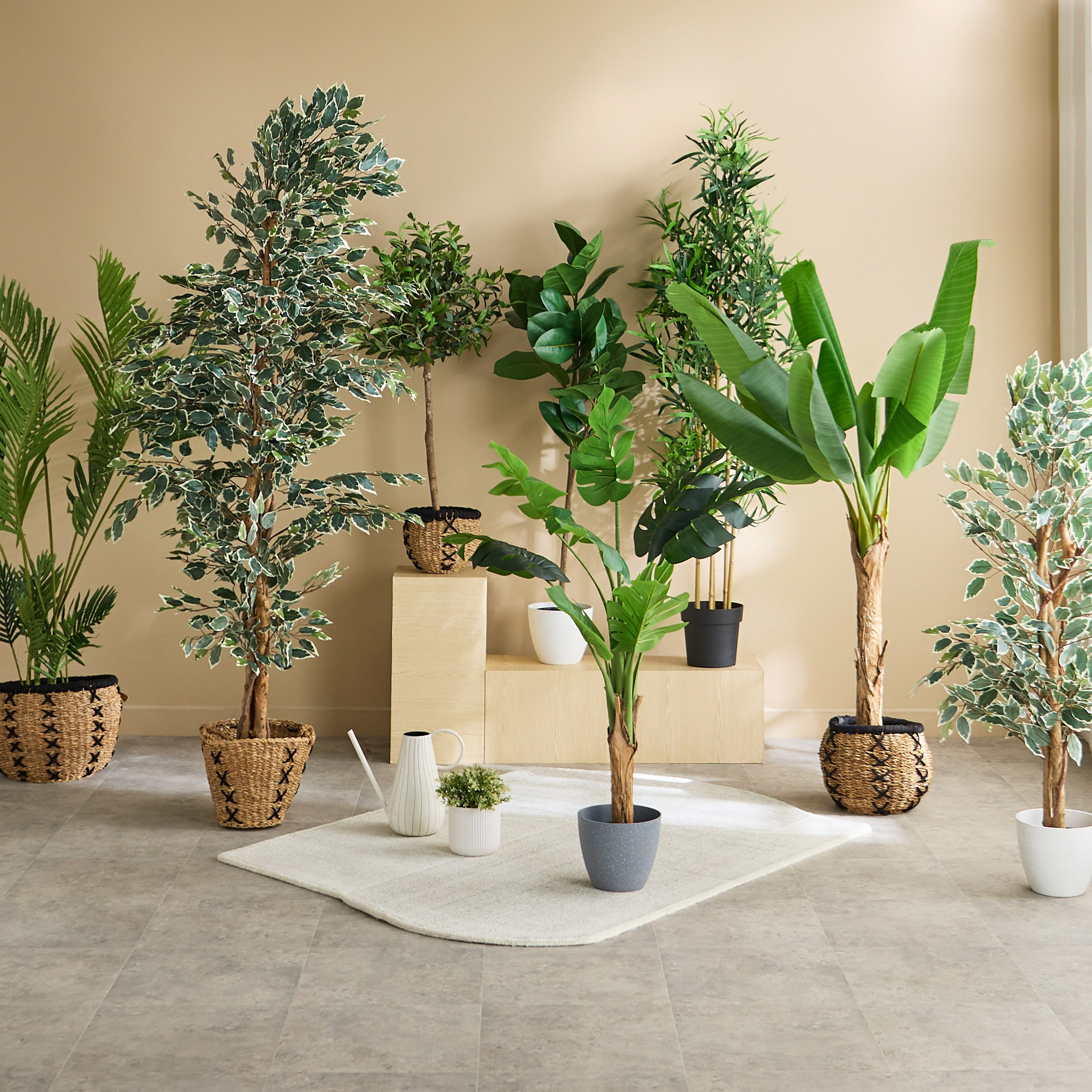 شجرة مونستيرا صناعية بـ9 أوراق من تيدورا سيلفان - 80×80×115 سم-hbxdecorandfurnishings-homeaccessories-artificialflowersandplants-image-5