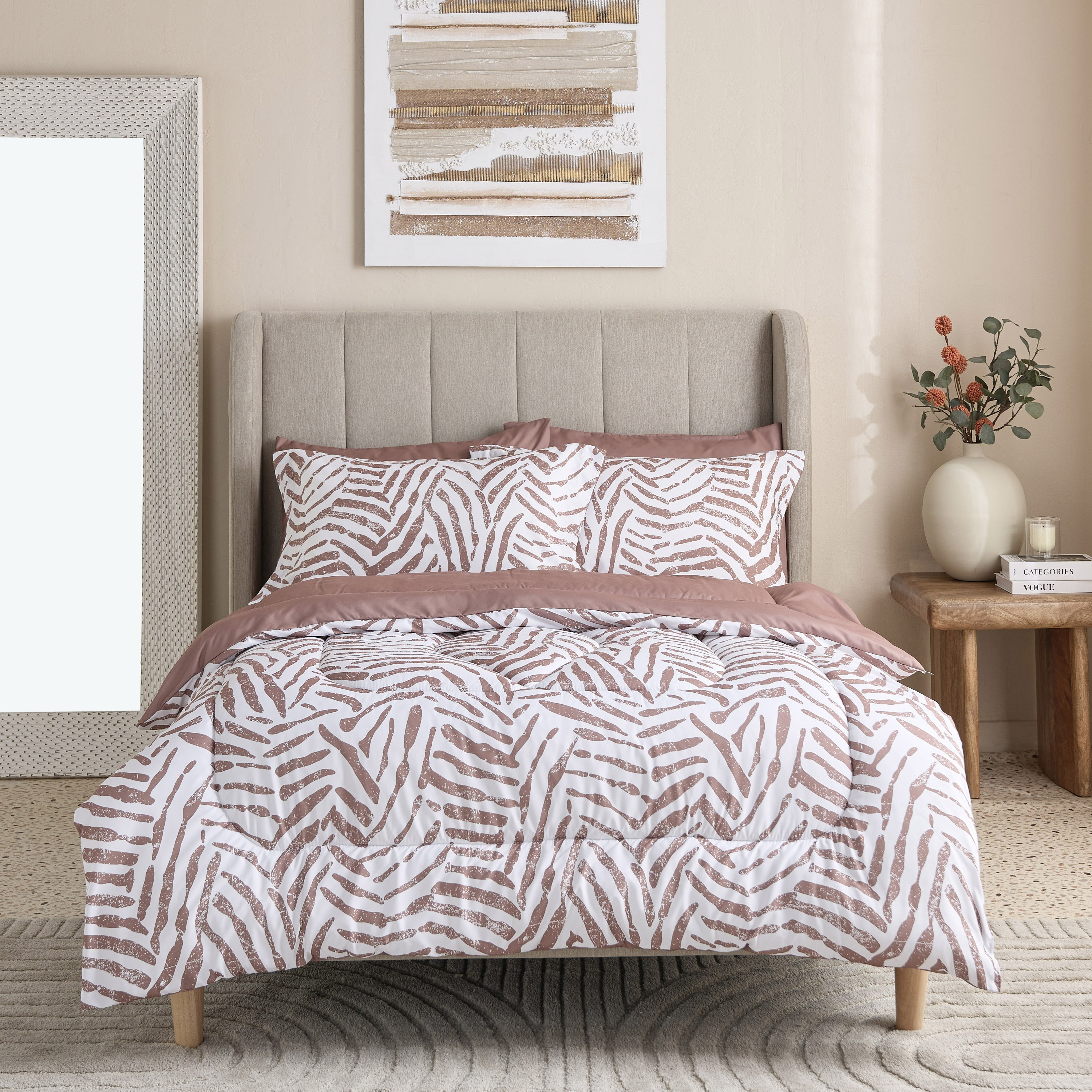 طقم لحاف توين من الألياف الدقيقة بطبعات 6 قطع ليو من هامبتون - 160x240 سم-hbxhomeware-hbxbedroom-image-3