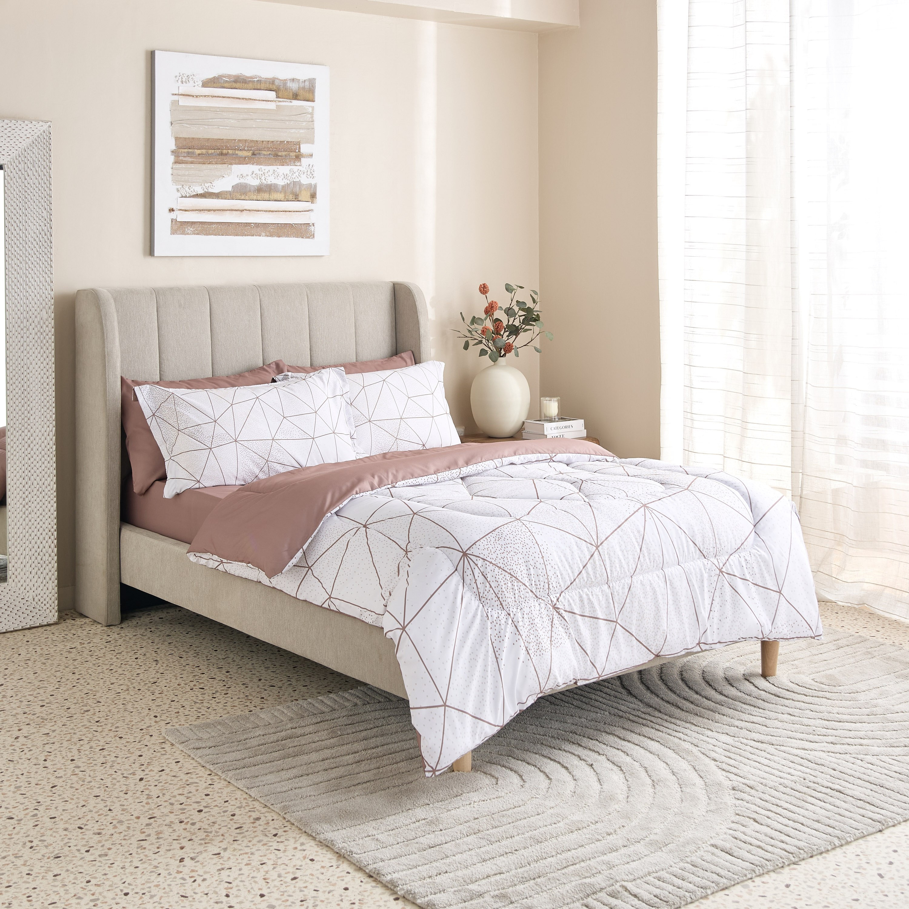 طقم لحاف توين من الألياف الدقيقة بطبعات 6 قطع دوتري من هامبتون - 160x240 سم-hbxhomeware-hbxbedroom-image-2