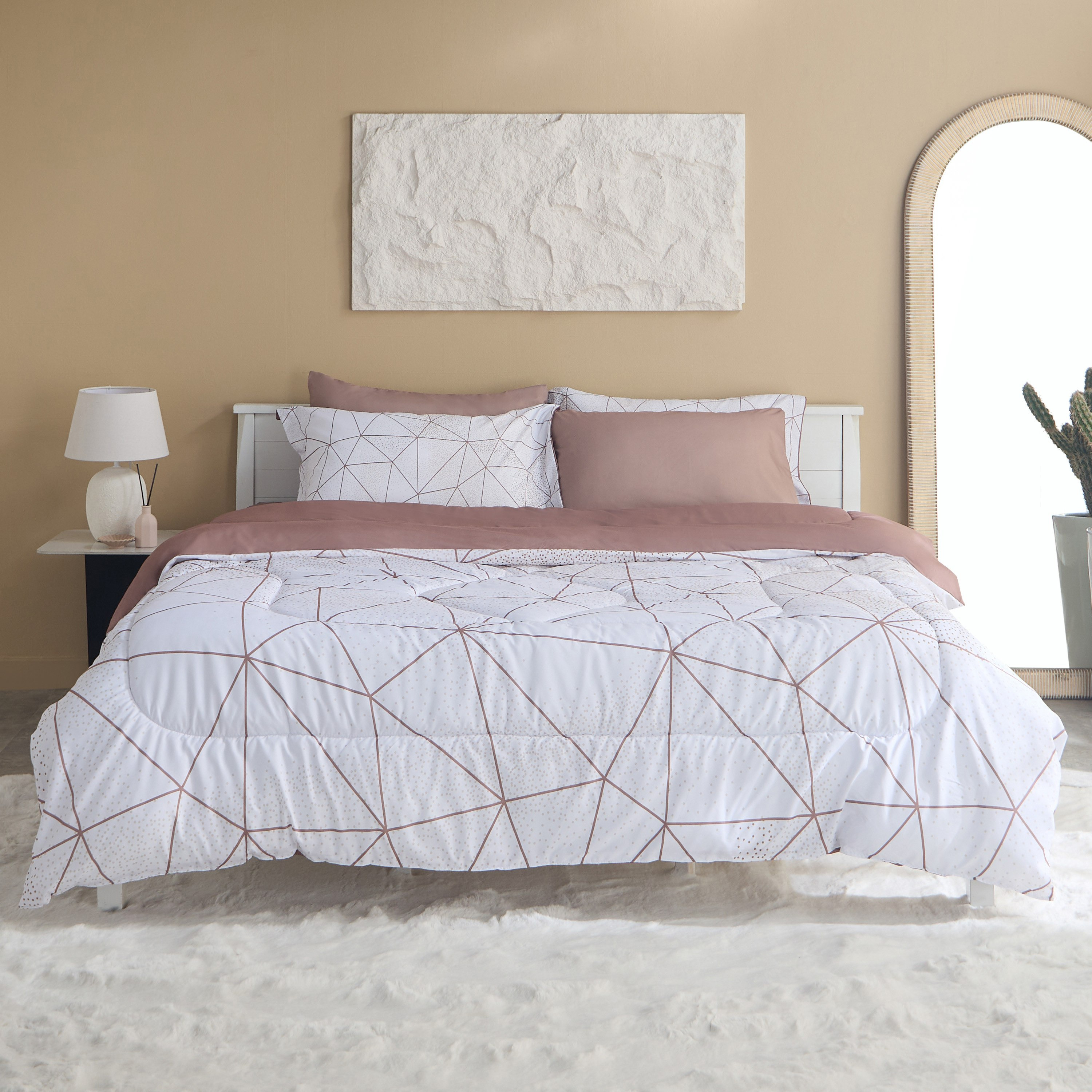 طقم لحاف كينج من الألياف الدقيقة بطبعات 6 قطع دوتري من هامبتون - 220x240 سم-hbxhomeware-hbxbedroom-image-3