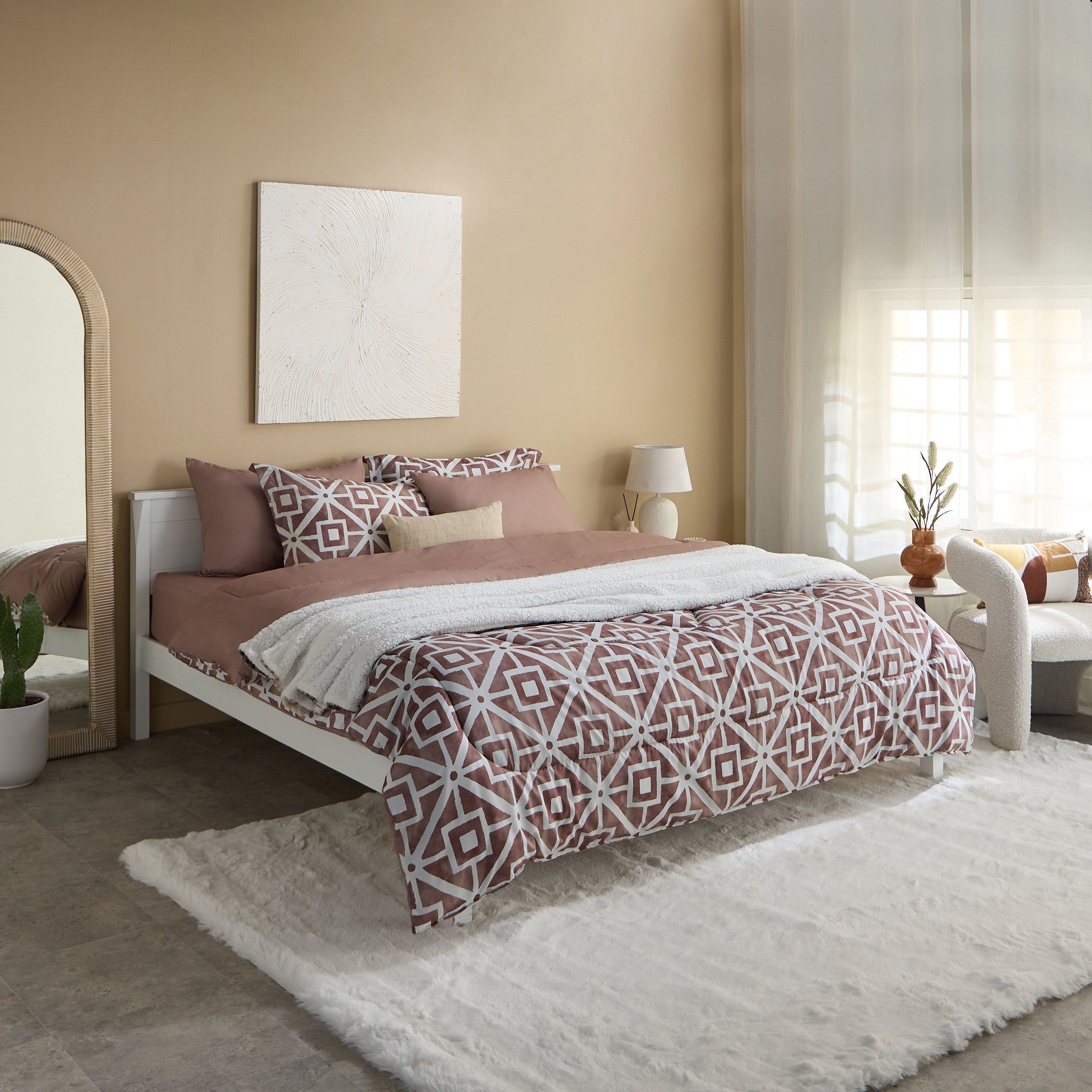 طقم لحاف كينج من الألياف الدقيقة بطبعات 6 قطع جيوفلو من هامبتون - 220x240 سم-hbxhomeware-hbxbedroom-image-11