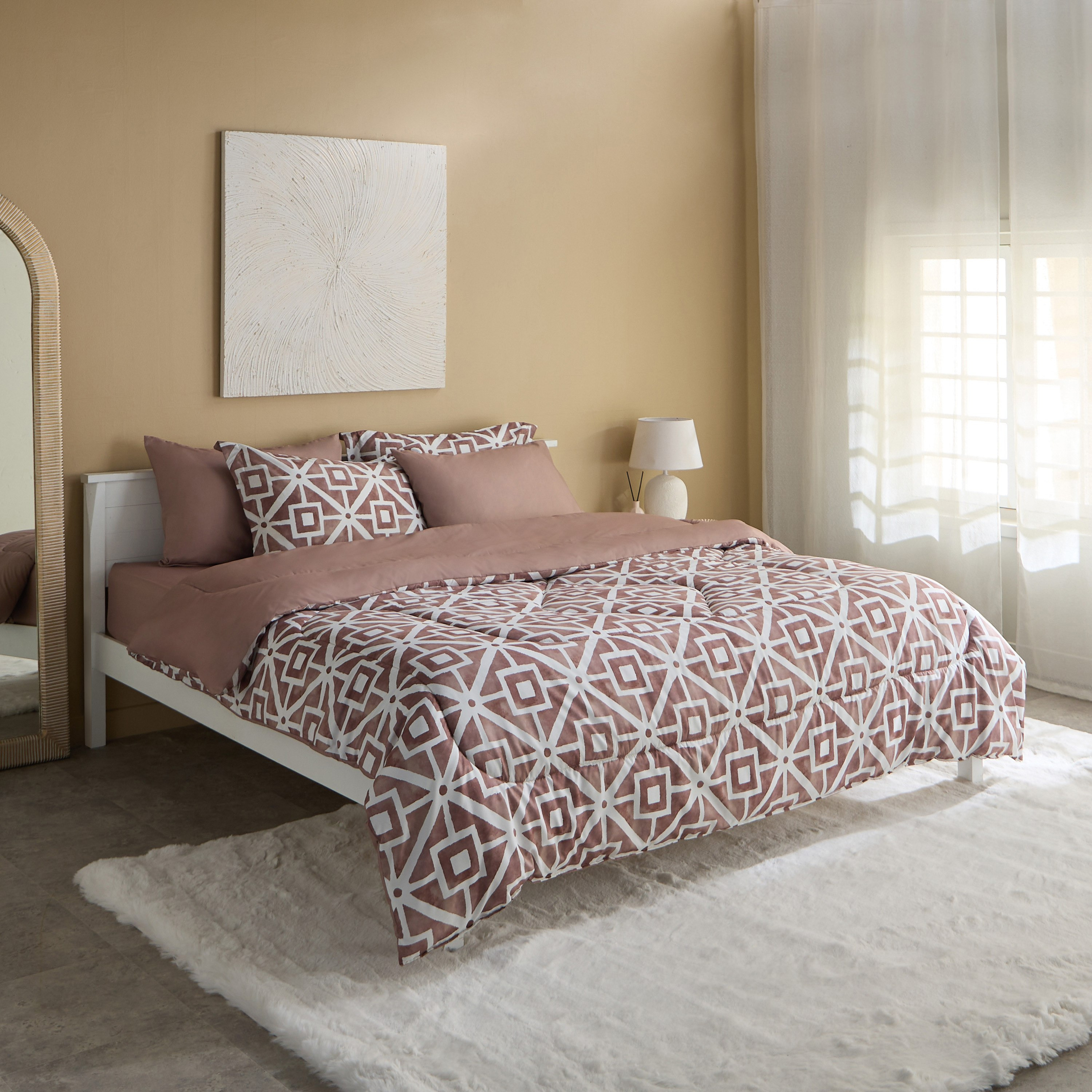 طقم لحاف كينج من الألياف الدقيقة بطبعات 6 قطع جيوفلو من هامبتون - 220x240 سم-hbxhomeware-hbxbedroom-image-2