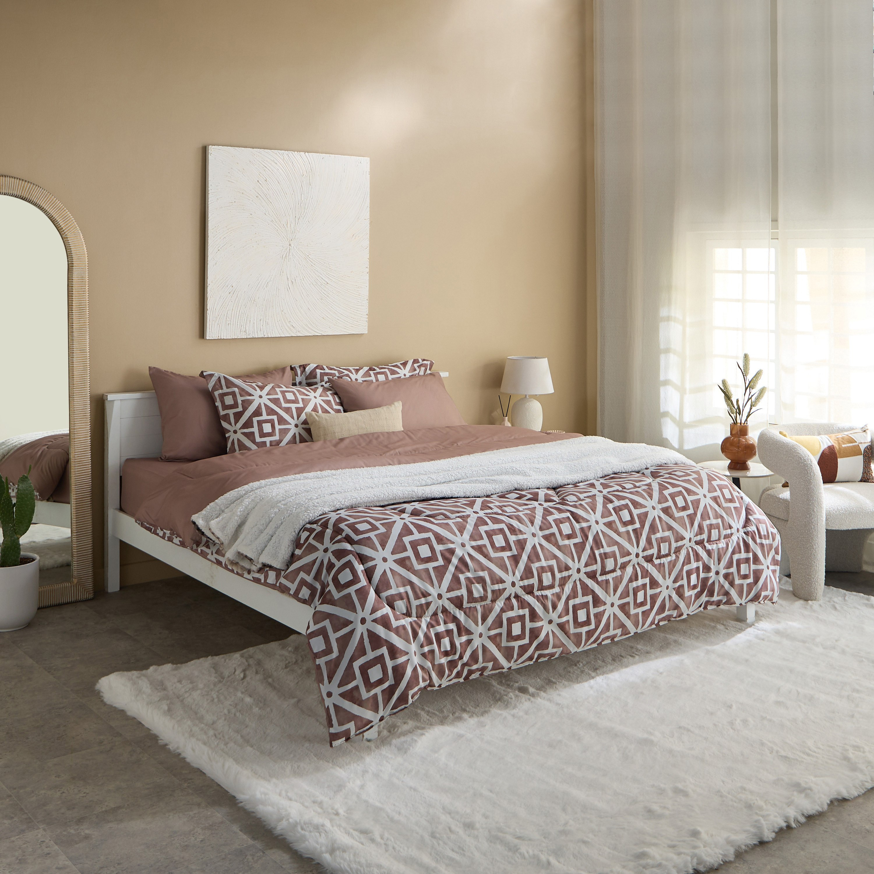 طقم لحاف سوبر كينج من الألياف الدقيقة بطبعات 6 قطع جيوفلو من هامبتون - 260x240 سم-hbxhomeware-hbxbedroom-image-11