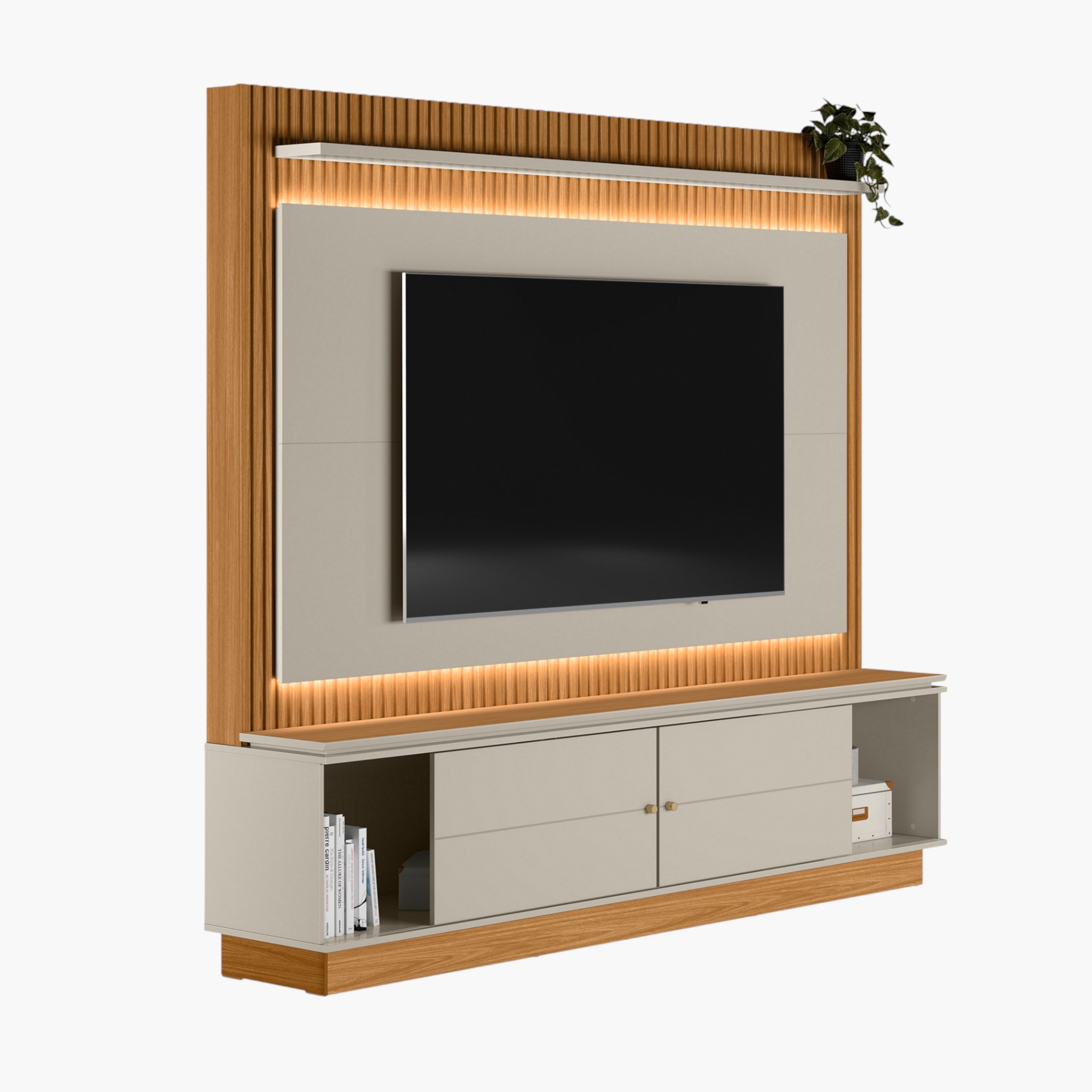 Maximus Wall Unit Upto 75 inches with LED Light-hbxlivingroom-mediaunitsandstorage-wallunits-image-13