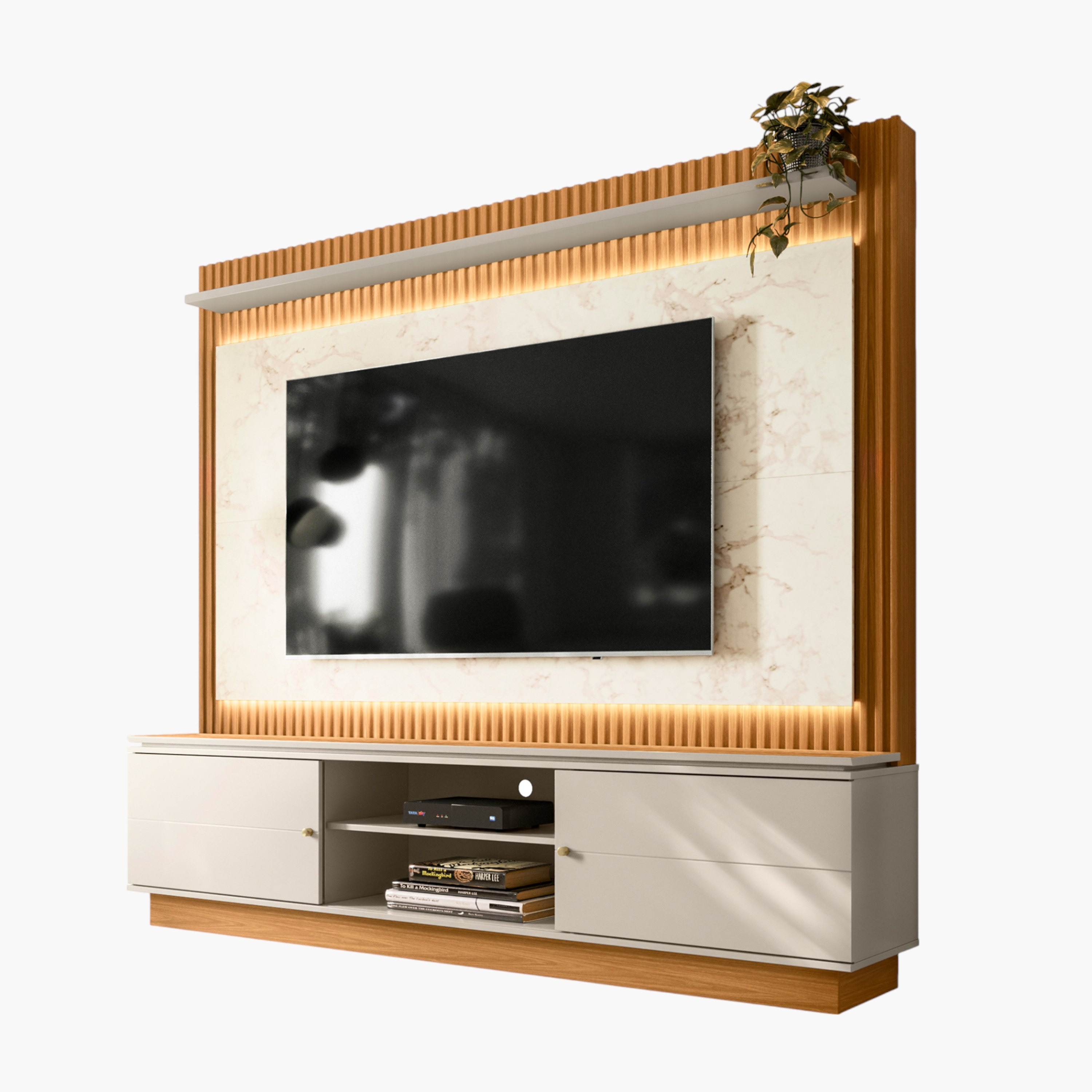 Maximus Wall Unit Upto 75 inches with LED Light-hbxlivingroom-mediaunitsandstorage-wallunits-image-17