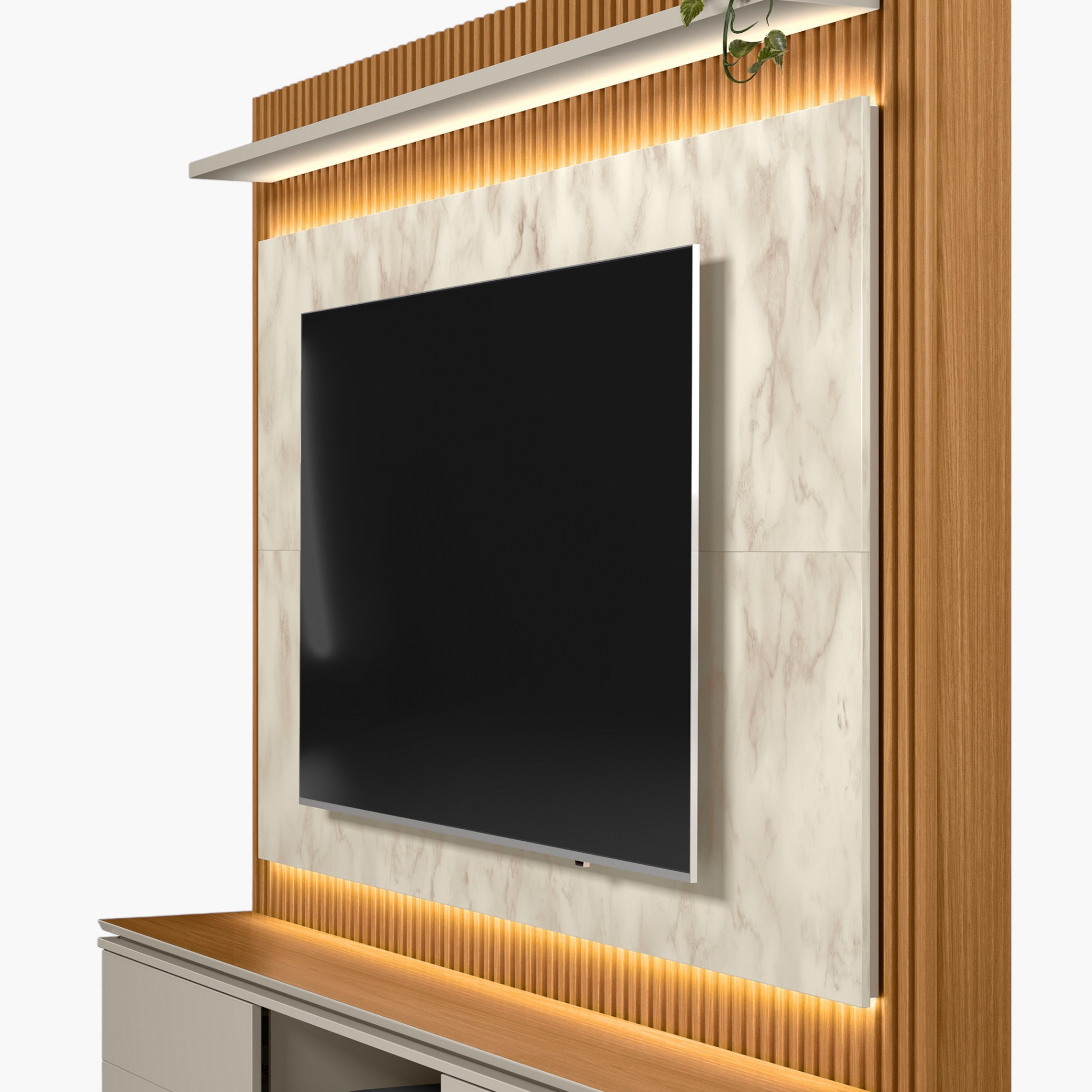 Maximus Wall Unit Upto 75 inches with LED Light-hbxlivingroom-mediaunitsandstorage-wallunits-image-7