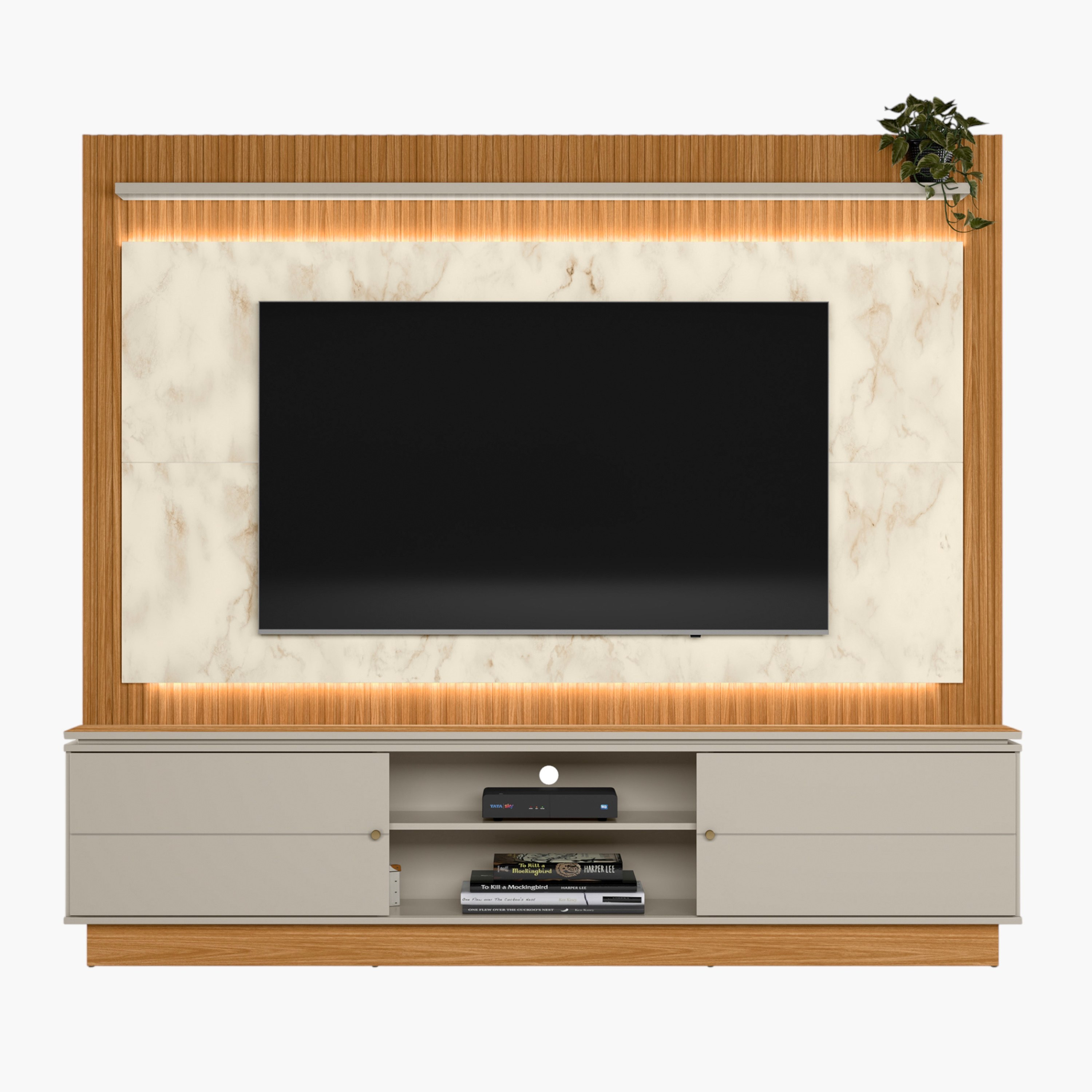 Maximus Wall Unit Upto 75 inches with LED Light-hbxlivingroom-mediaunitsandstorage-wallunits-image-9