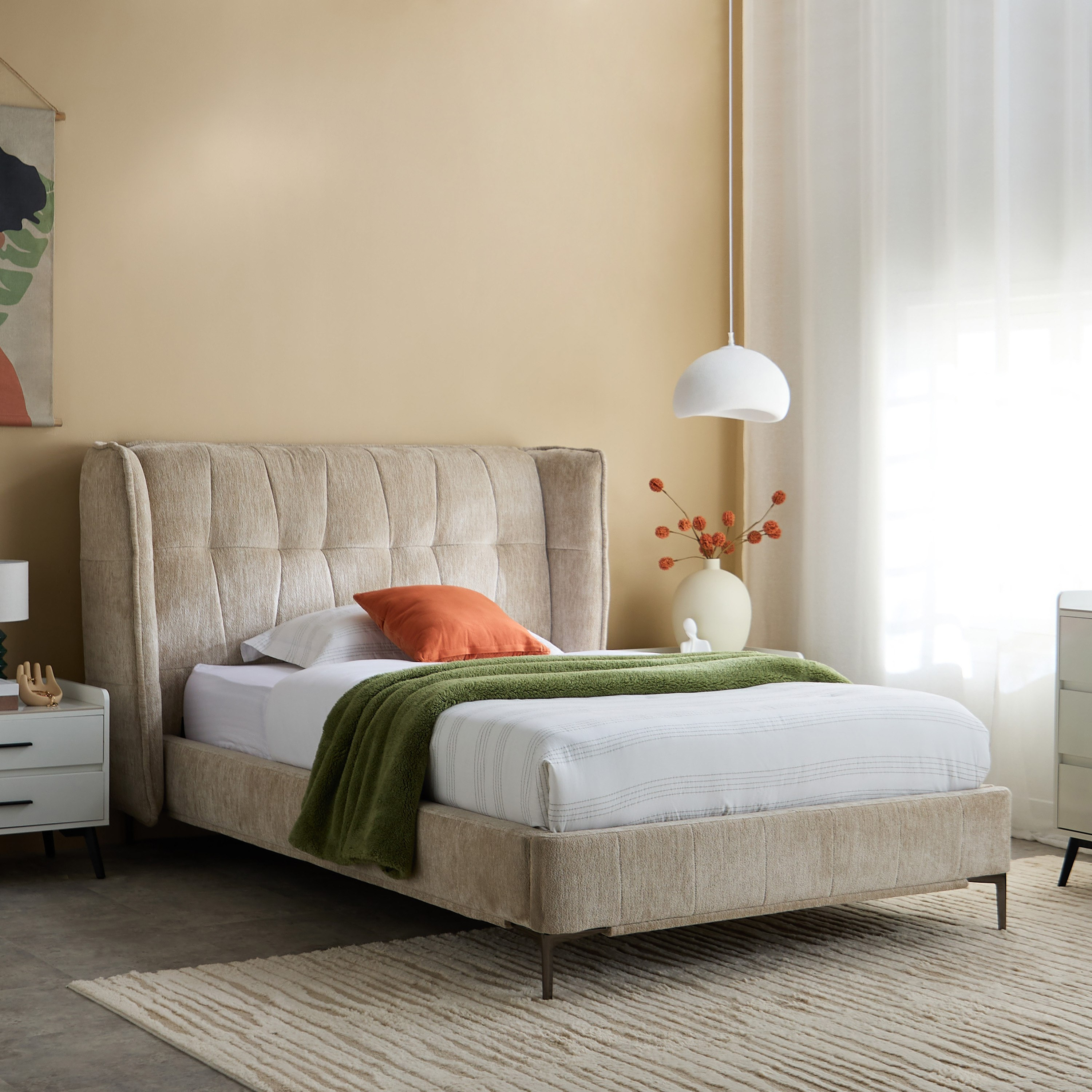 سرير توين منجّد منسا نكست من مارويل - 120x200 سم-hbxbedroom-bedsandbedsets-upholsteredbeds-twin-image-1