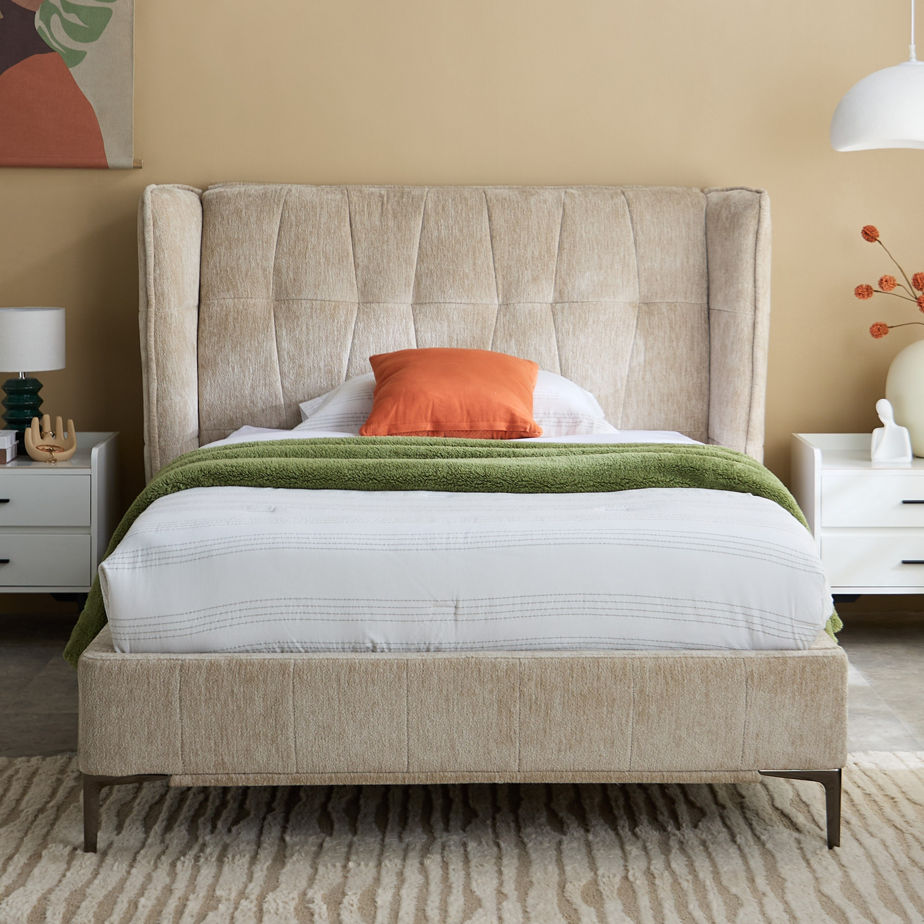 سرير توين منجّد منسا نكست من مارويل - 120x200 سم-hbxbedroom-bedsandbedsets-upholsteredbeds-twin-image-2