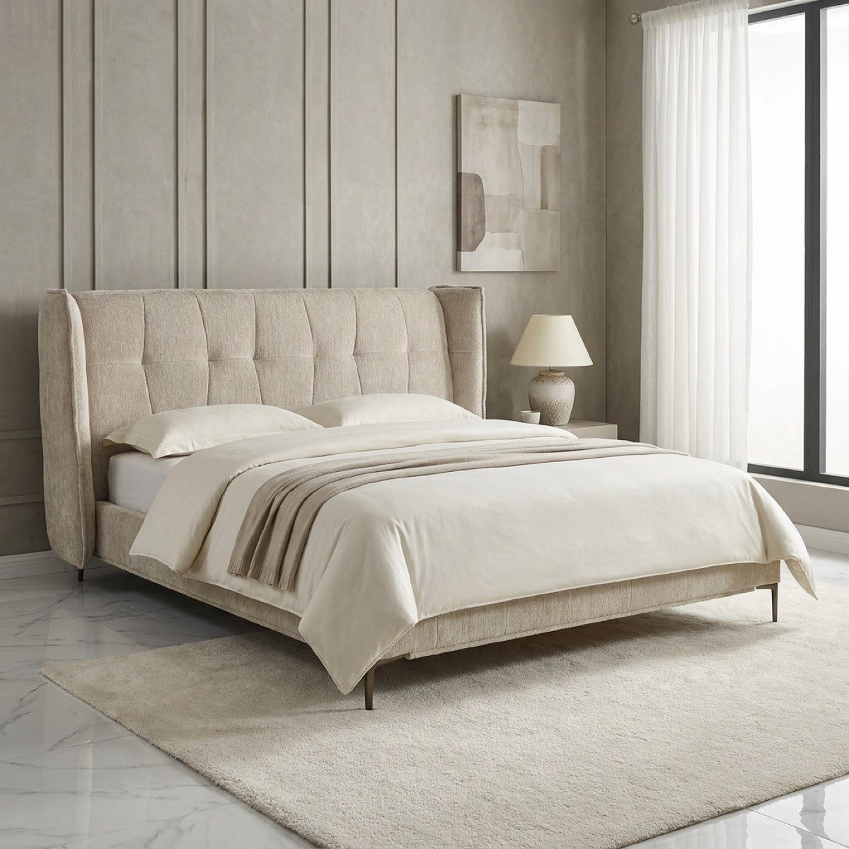 Marwell Mensa Nxt Upholstered Queen Bed - 160x200 cm-hbxbedroom-bedsandbedsets-beds-queen-image-1