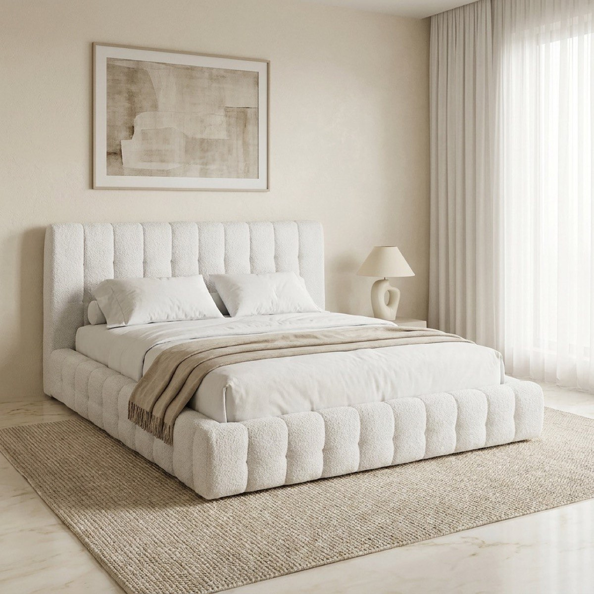 Island Stonia Upholstered Queen Bed - 160x200 cm-hbxbedroom-bedsandbedsets-beds-queen-image-1