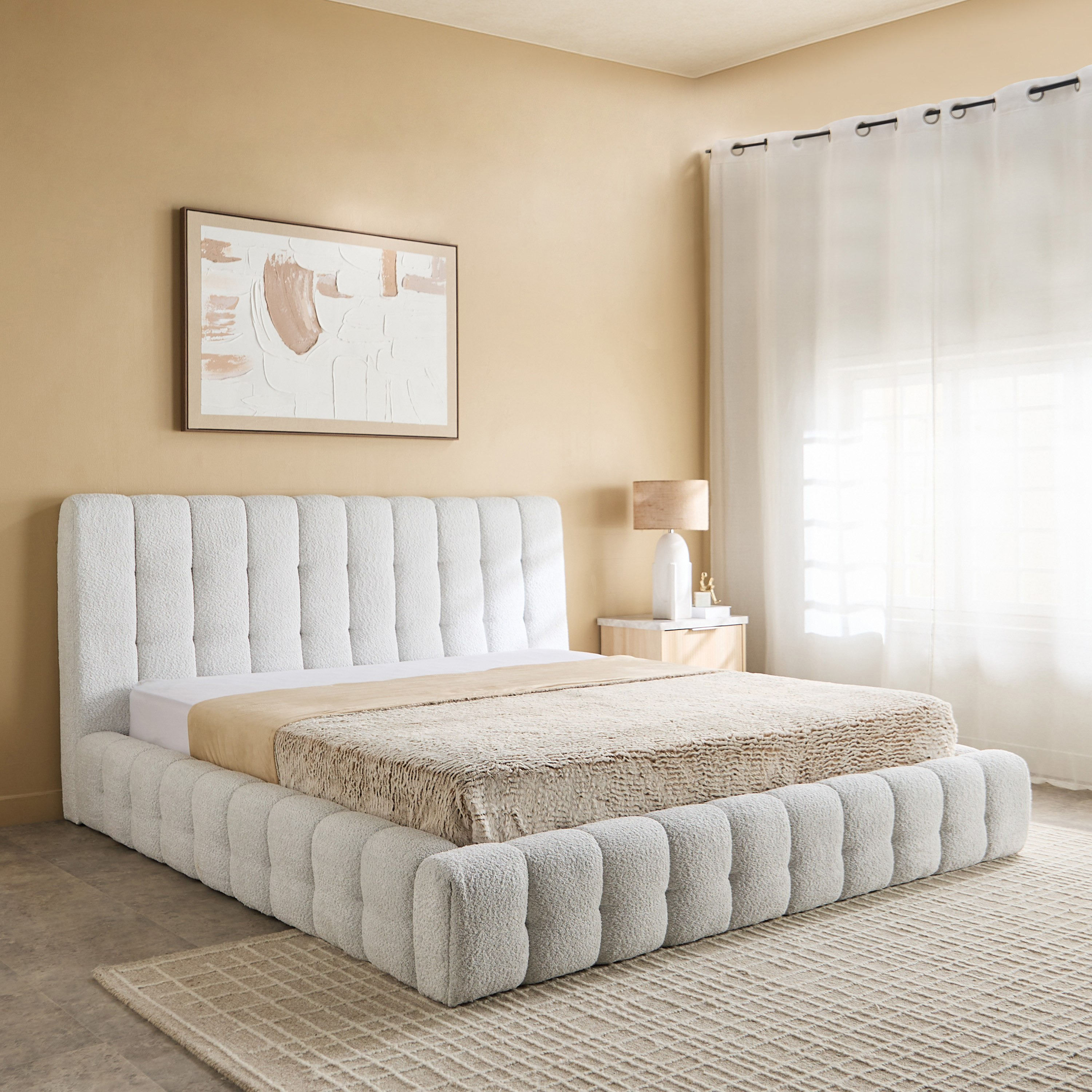 سرير كينج منجد ستونيا من آيلاند - 180x200 سم-hbxfurniture-bedsandbedsets-upholsteredbeds-king-image-1