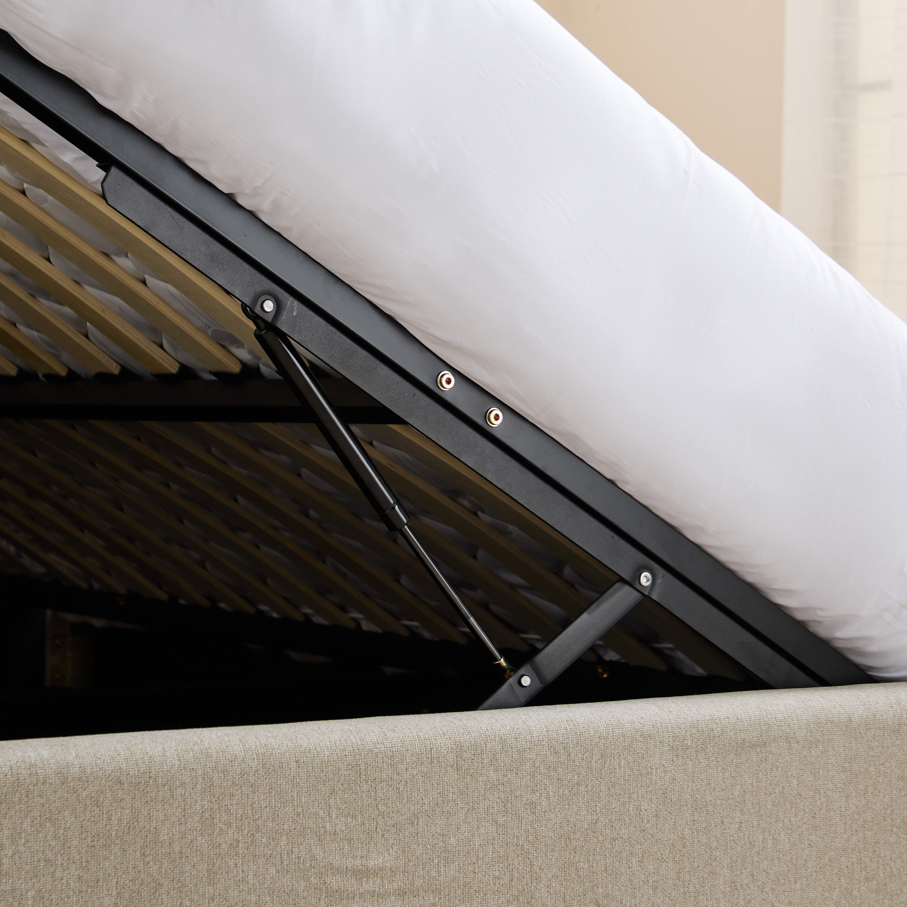 Artisan Horizon Upholstered Side Hydraulic Storage Queen Bed - 160x200 cm-hbxbedroom-bedsandbedsets-beds-queen-image-6