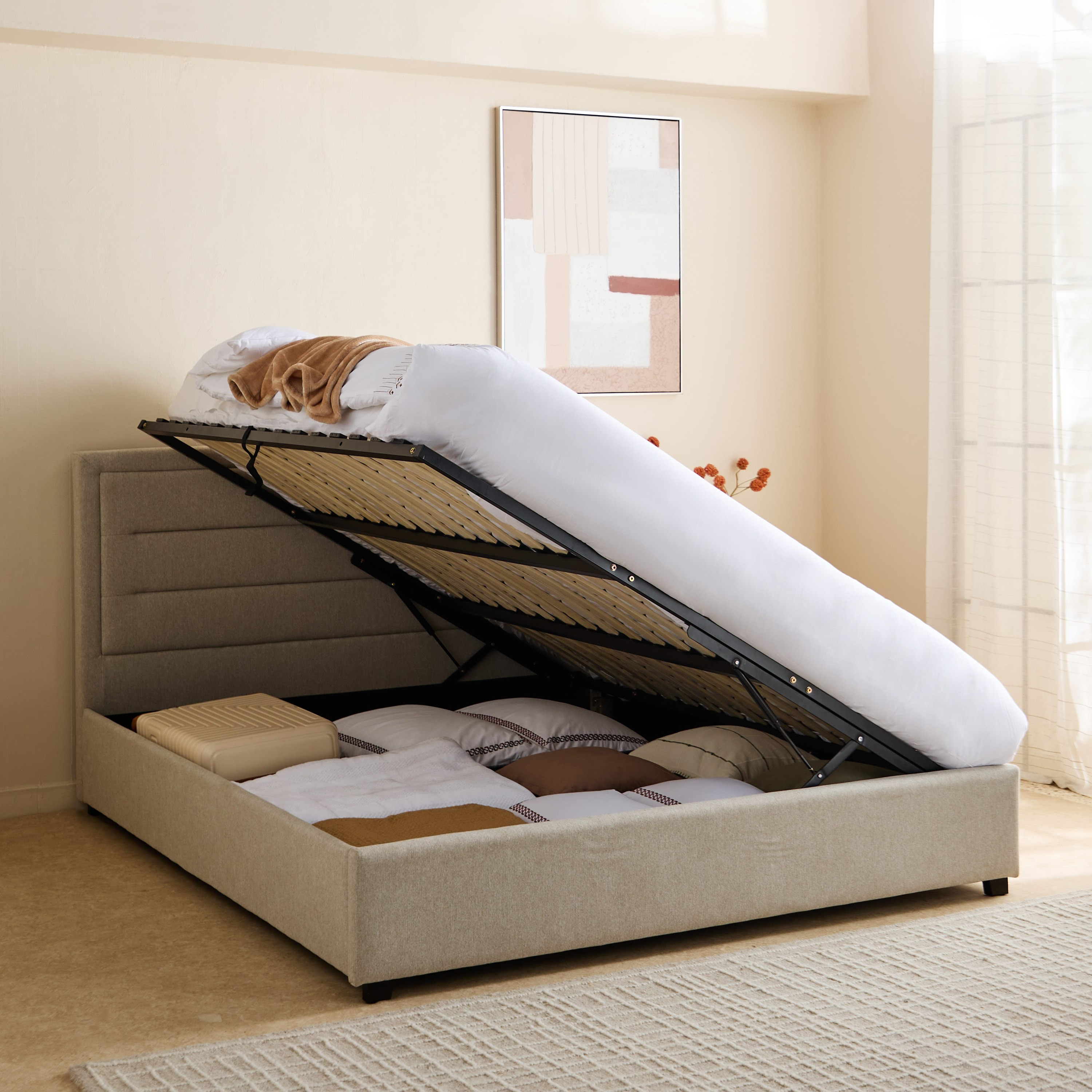 سرير كينج منجد بمساحة تخزين هيدروليك جانبية هورايزن من أرتيسان - 180x200 سم-hbxfurniture-bedsandbedsets-beds-king-image-5