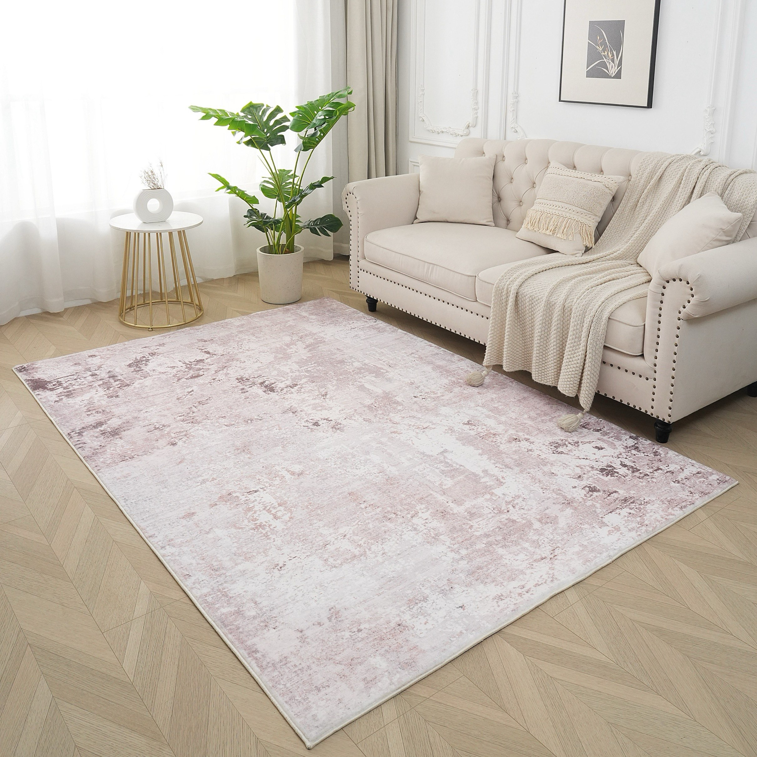 Milan Arfina Printed Plush Fur Rug - 160x230 cm-hbxdecorandfurnishings-floorcoverings-rugs-image-1