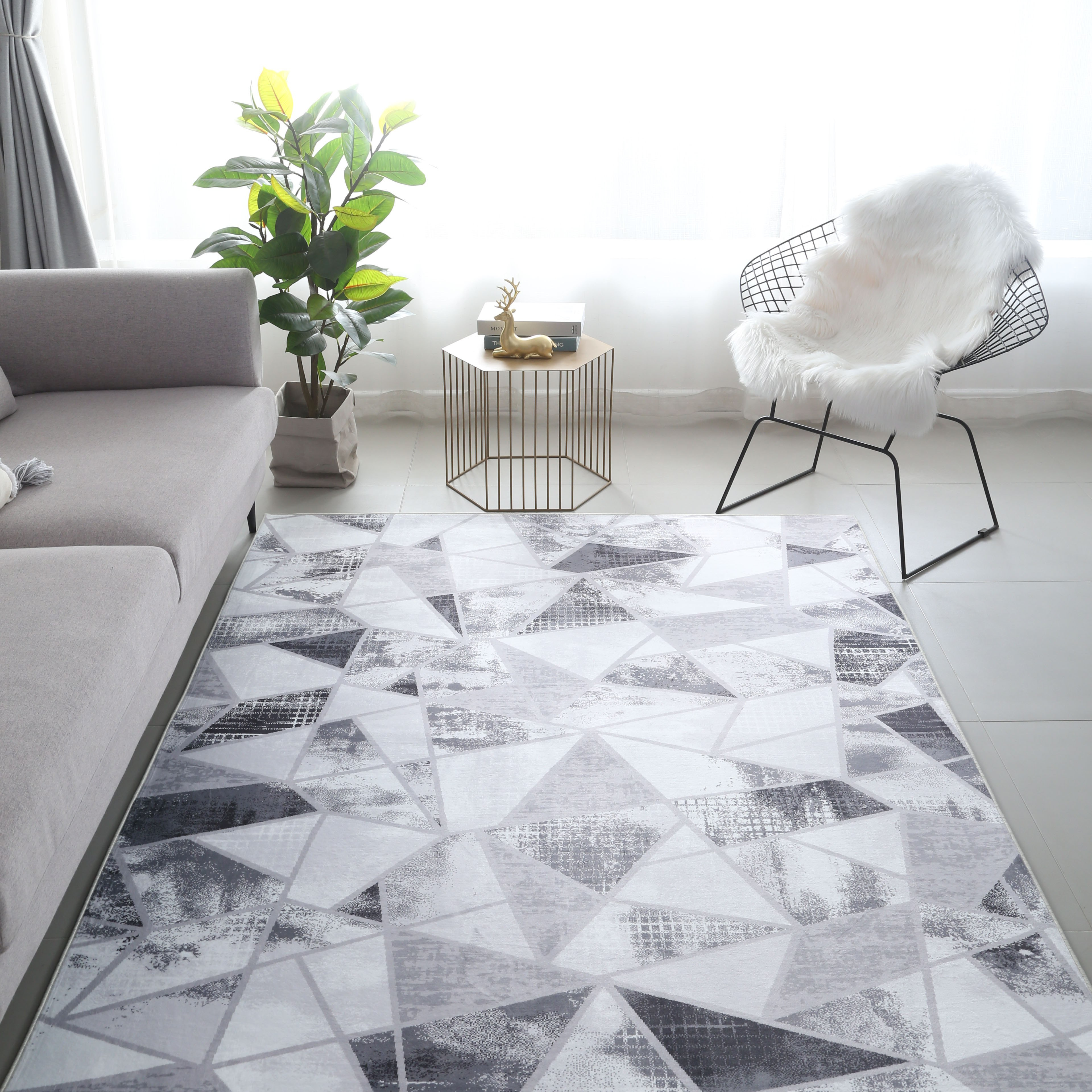 Wells Mia Printed Flannel Rug - 110x160 cm-hbxdecorandfurnishings-floorcoverings-rugs-image-1