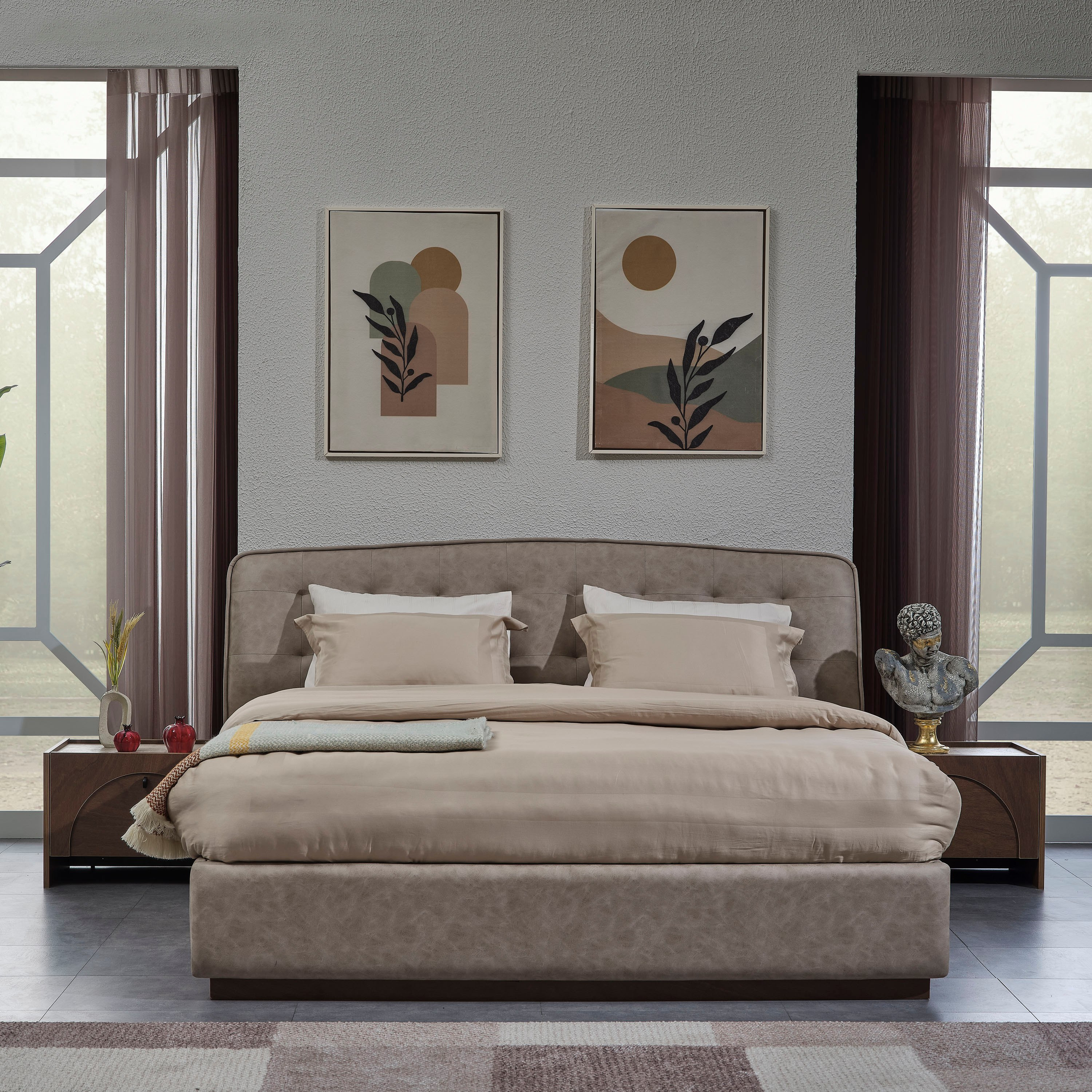 طقم غرفة نوم كينج 5 قطع من لويسيا - 180x200 سم-hbxbedroom-bedsandbedsets-bedroomsets-king-image-3