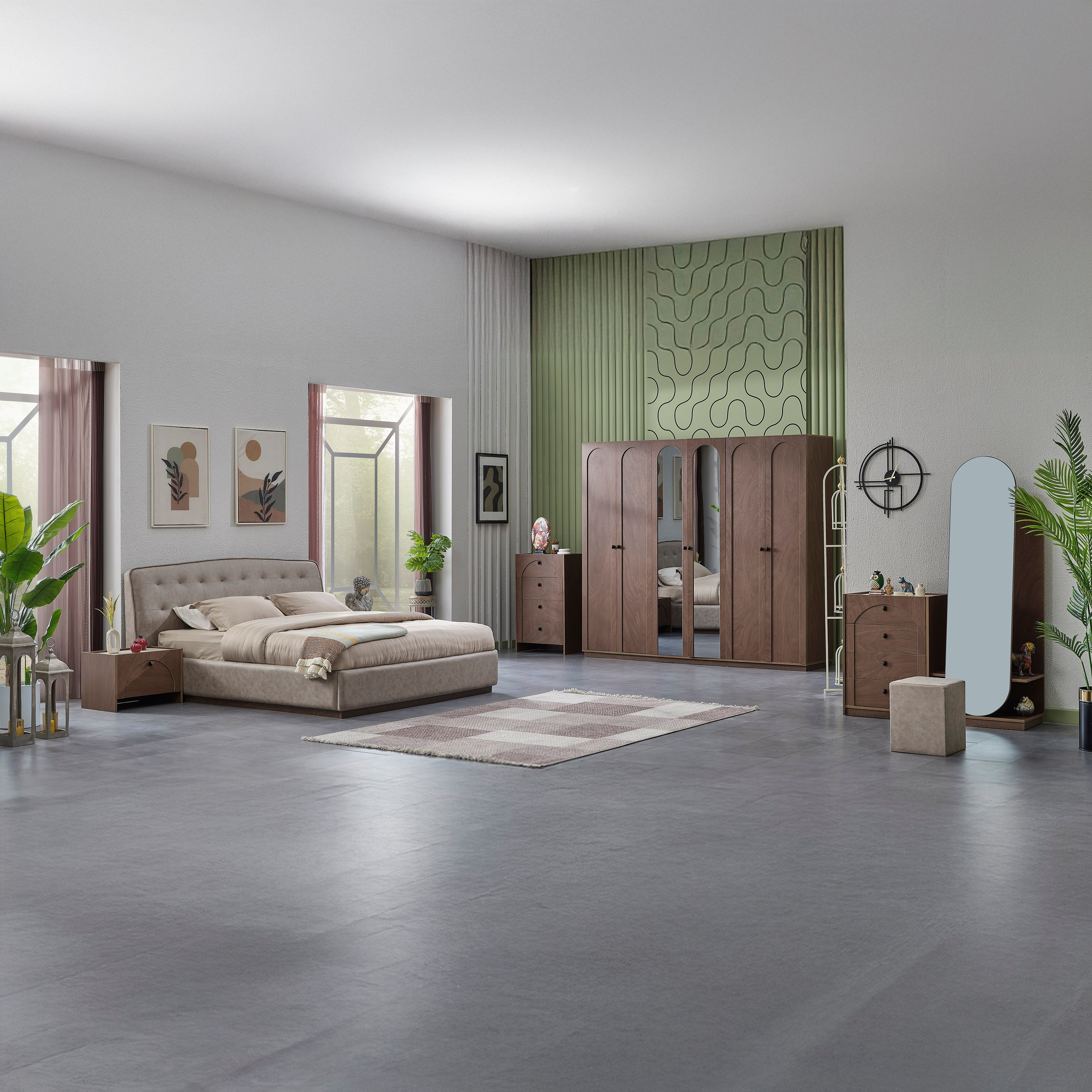 Luisia 6-Door Wardrobe with 2 Mirrors-hbxfurniture-wardrobes-image-7