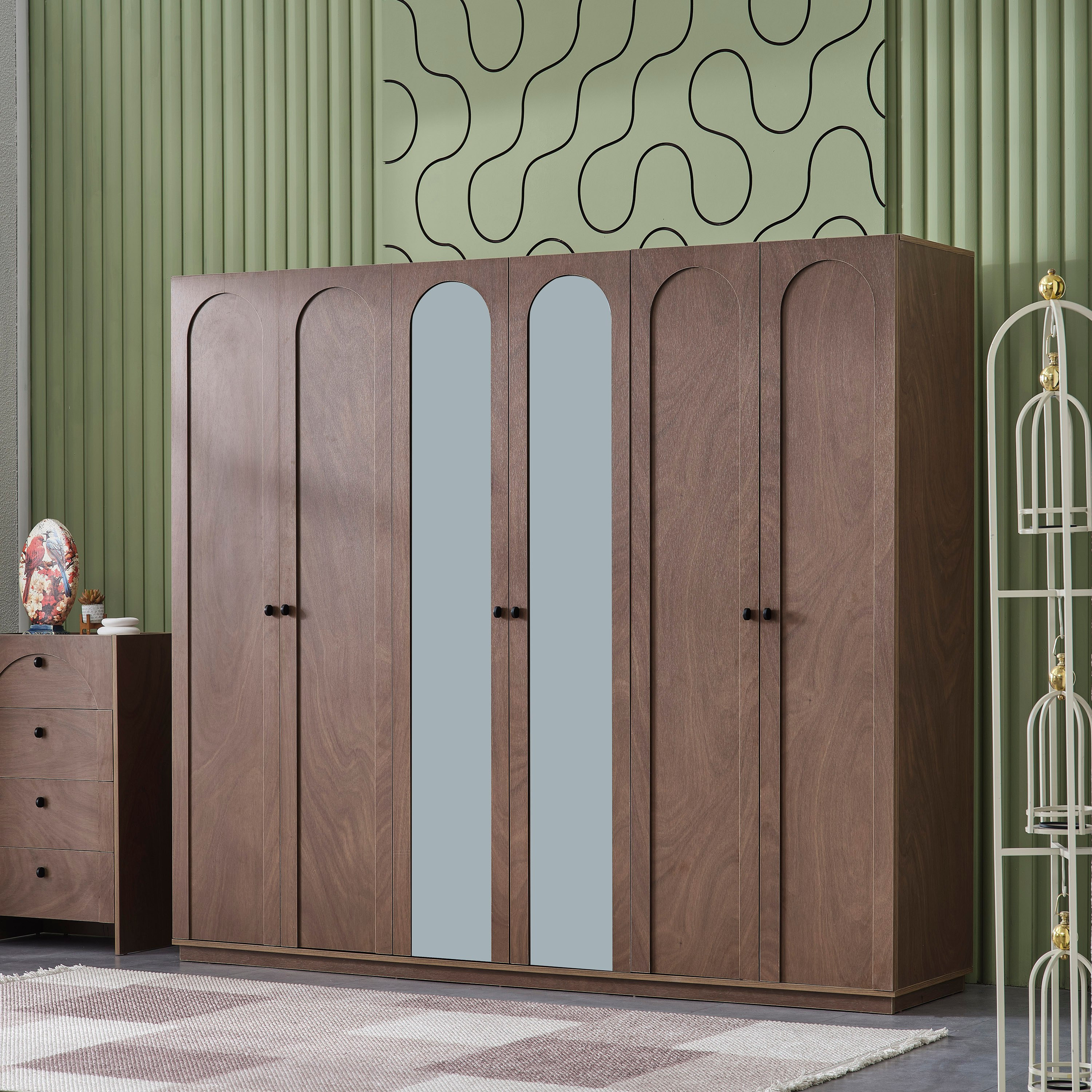 Luisia 6-Door Wardrobe with 2 Mirrors-hbxfurniture-wardrobes-image-2