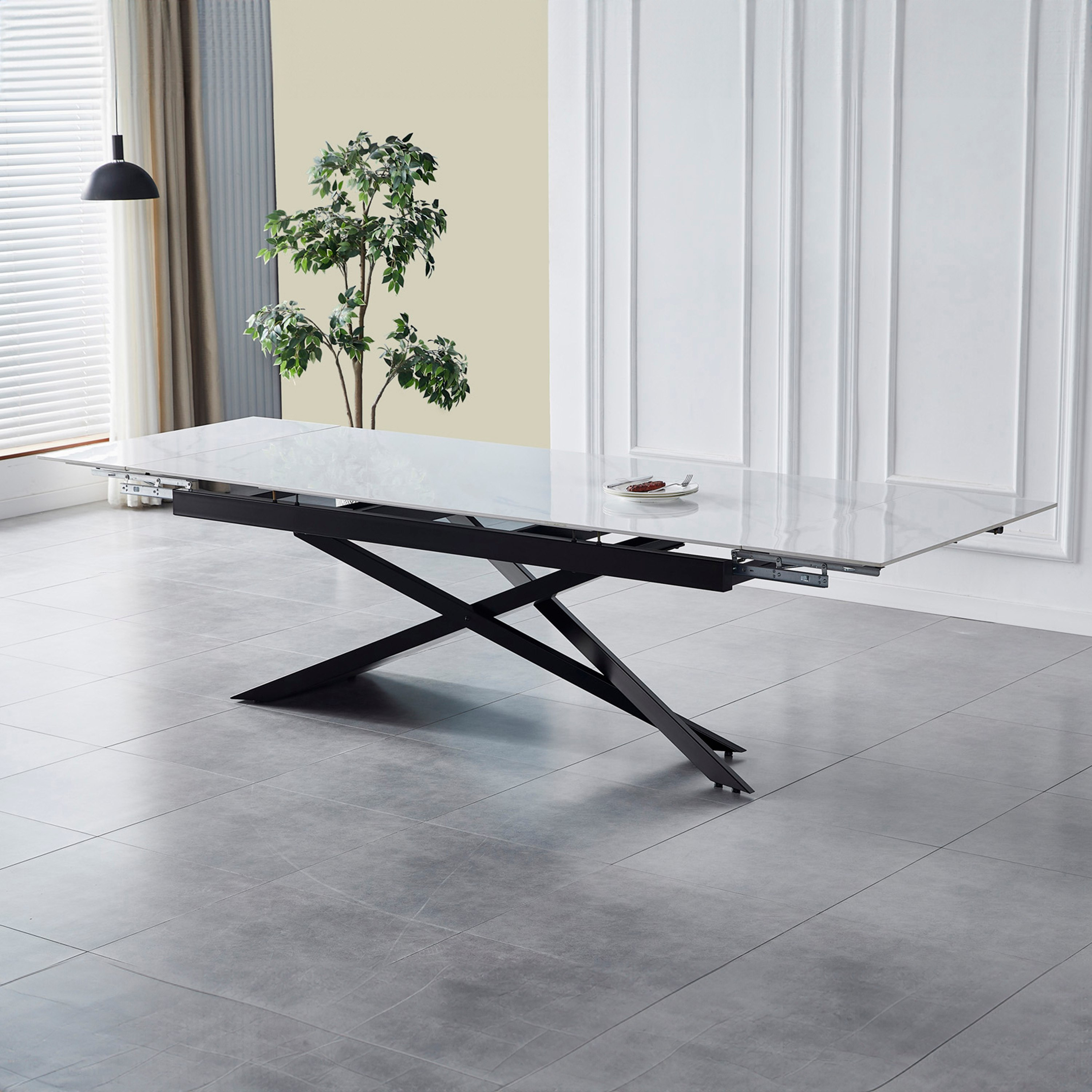 Durian 8-10 Seater Sintered Stone Extendable Dining Table-hbxfurniture-diningtablesandsets-diningtables-tenseater-image-1
