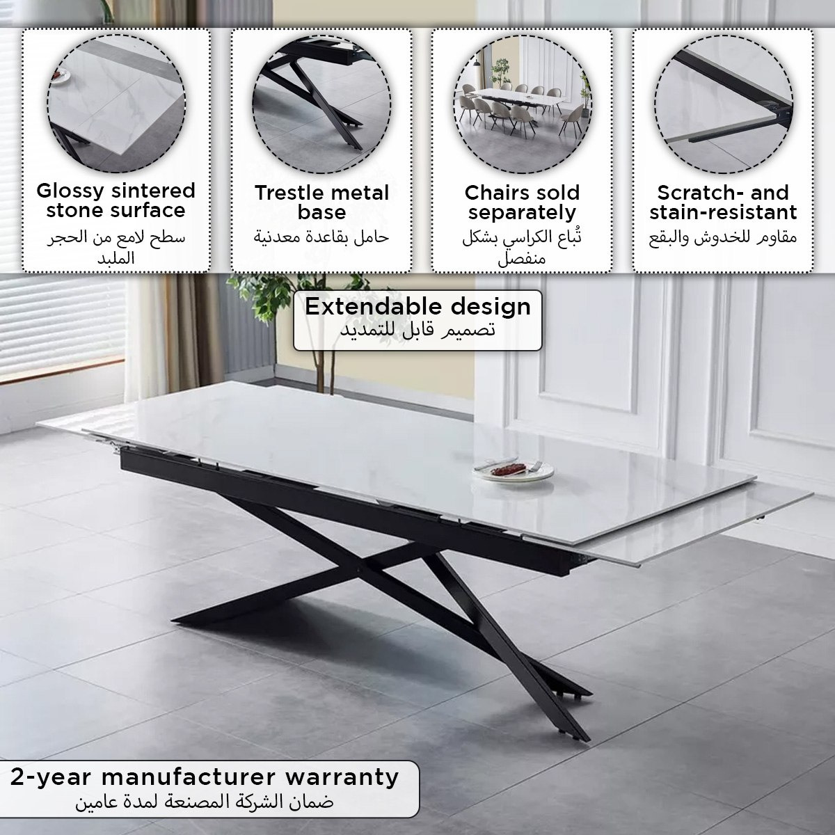 Durian 8-10 Seater Sintered Stone Extendable Dining Table-hbxfurniture-diningtablesandsets-diningtables-tenseater-image-11