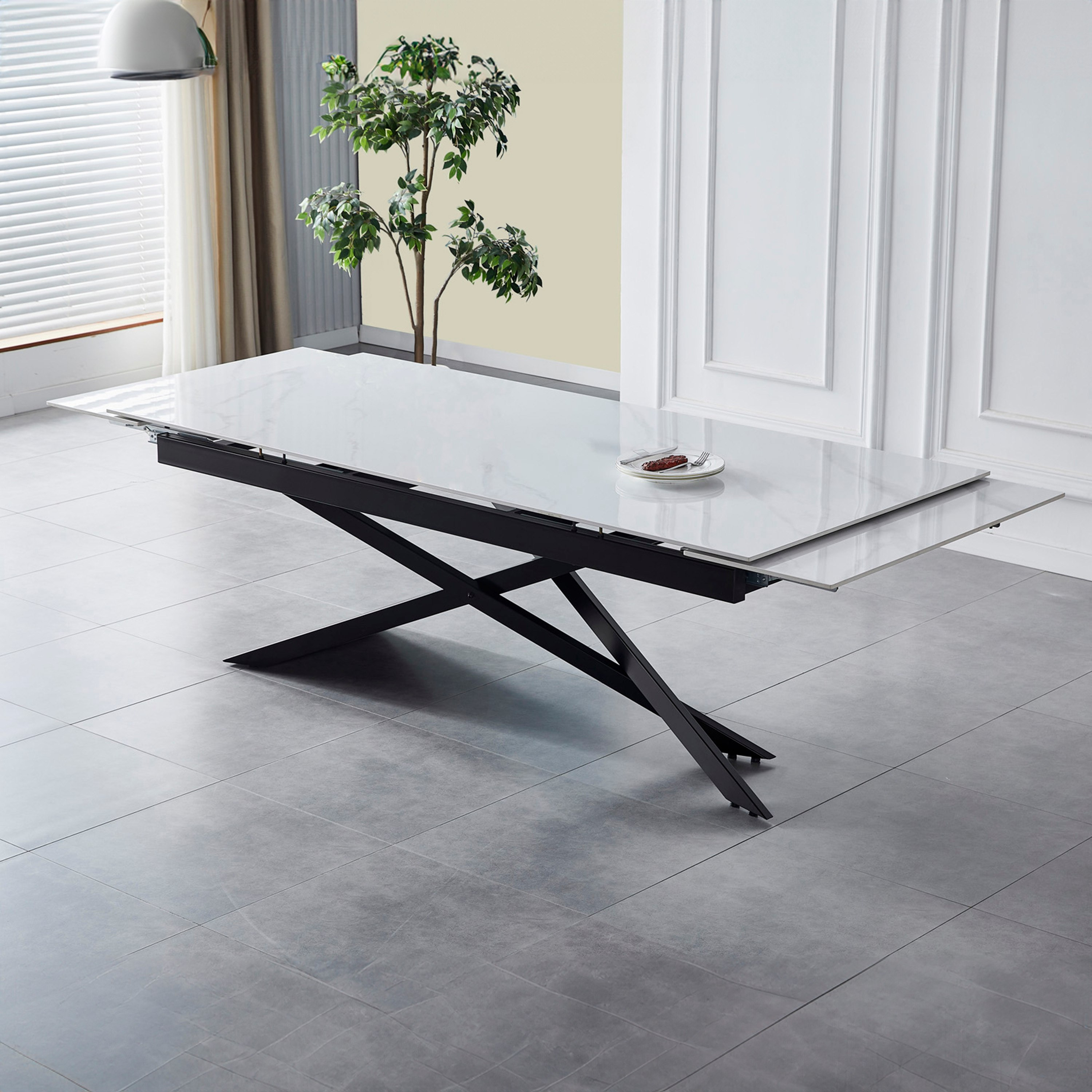 Durian 8-10 Seater Sintered Stone Extendable Dining Table-hbxfurniture-diningtablesandsets-diningtables-tenseater-image-2
