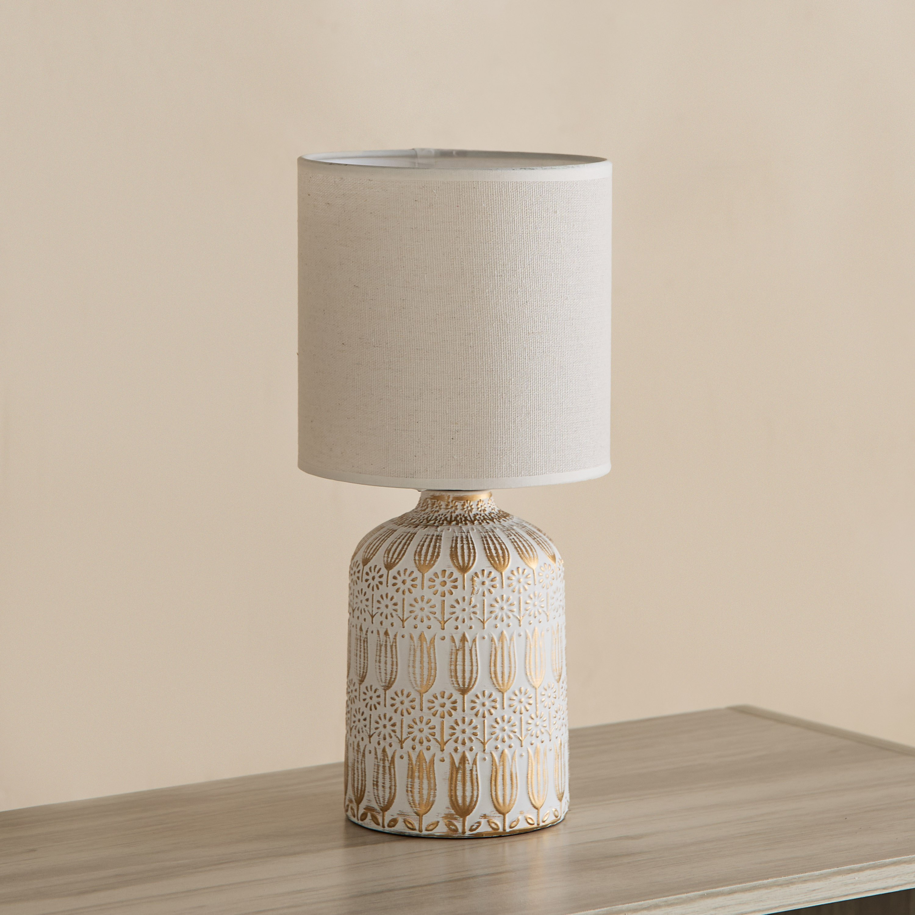 Alecs Ceramic Table Lamp with Fabric Shade - 15x15x31 cm-PROMO_HB_AE_B1G1_250925-image-1