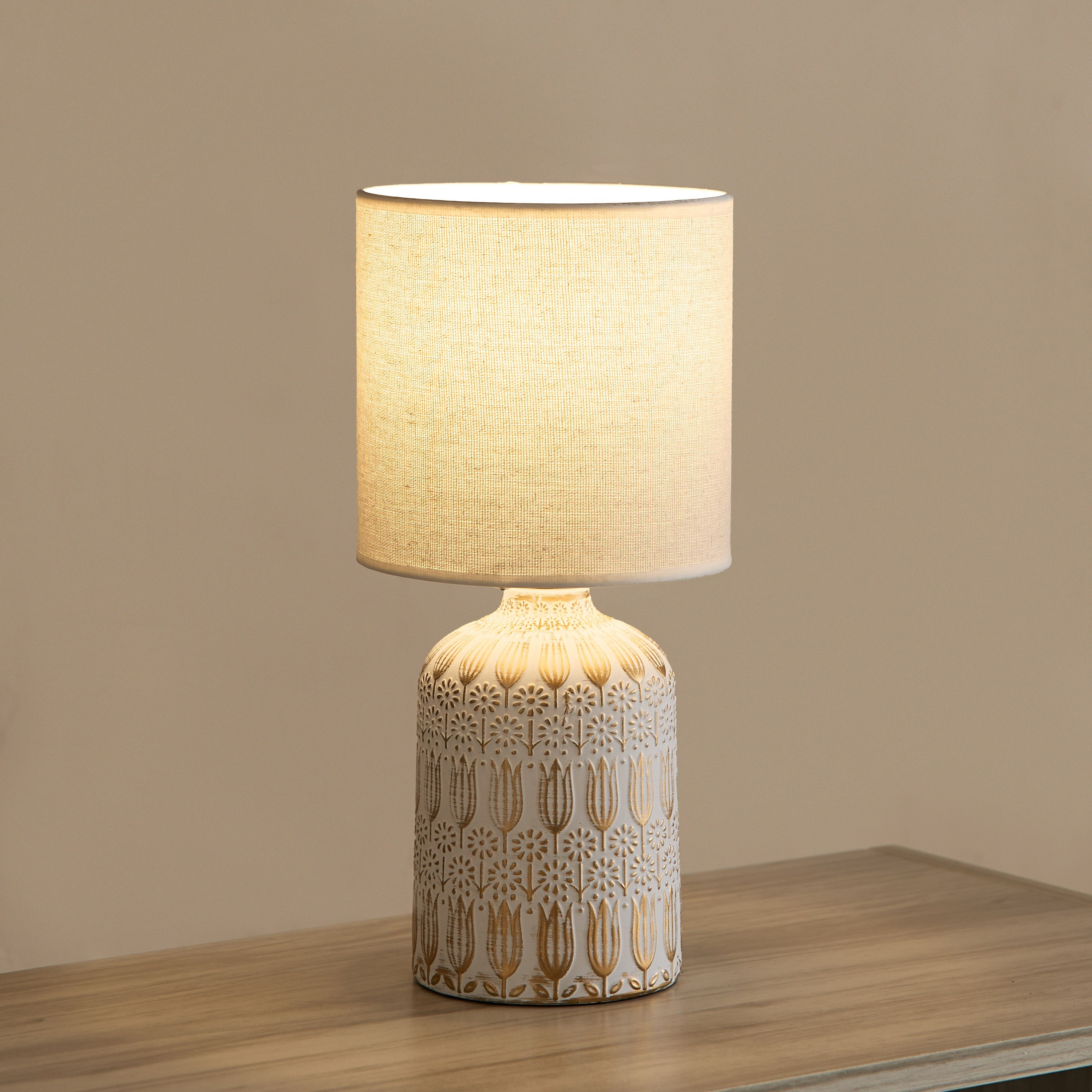 Alecs Ceramic Table Lamp with Fabric Shade - 15x15x31 cm-PROMO_HB_AE_B1G1_250925-image-2