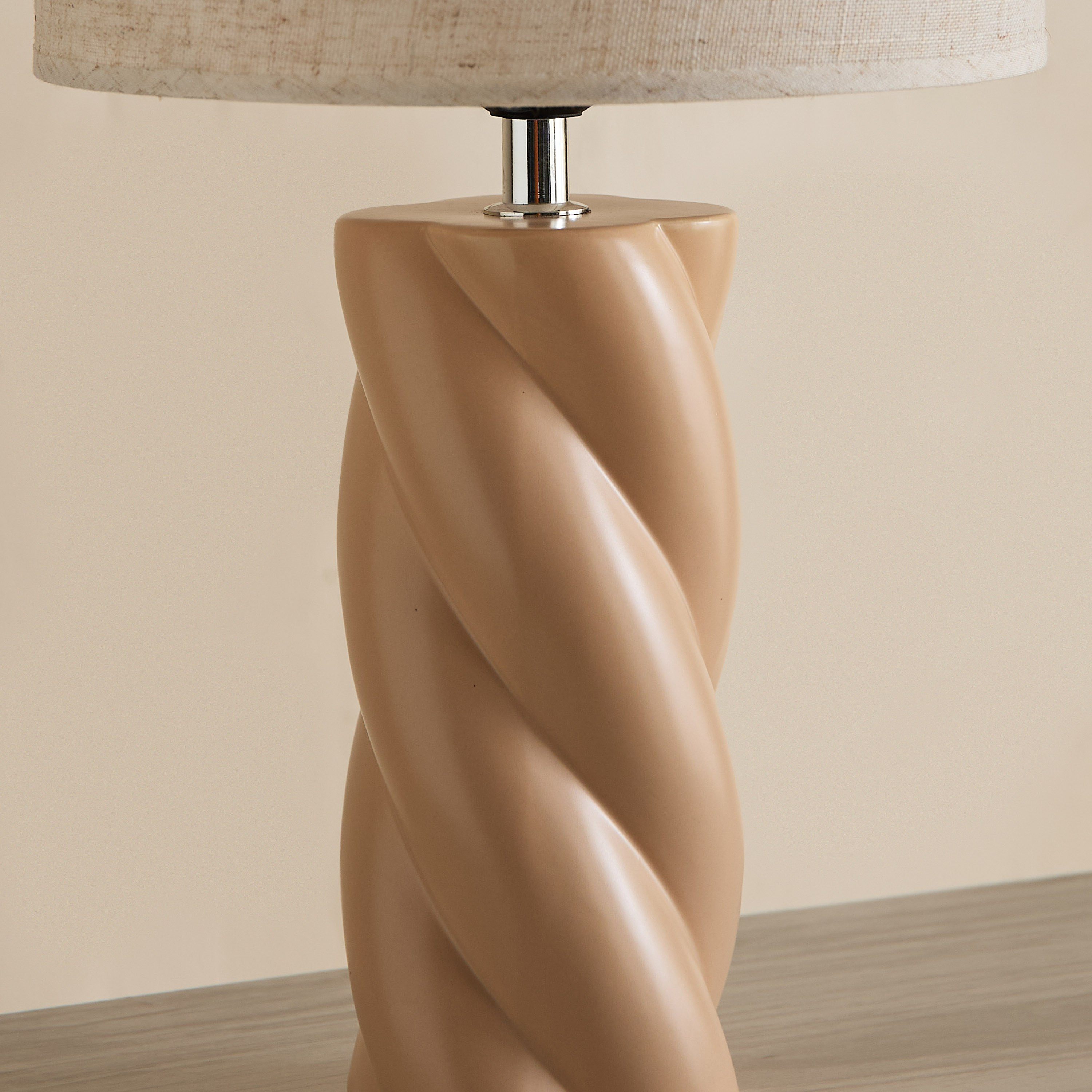 Alecs Ceramic Table Lamp with Fabric Shade - 23x23x42 cm-hbxbedroom-lighting-tablelamps-image-3