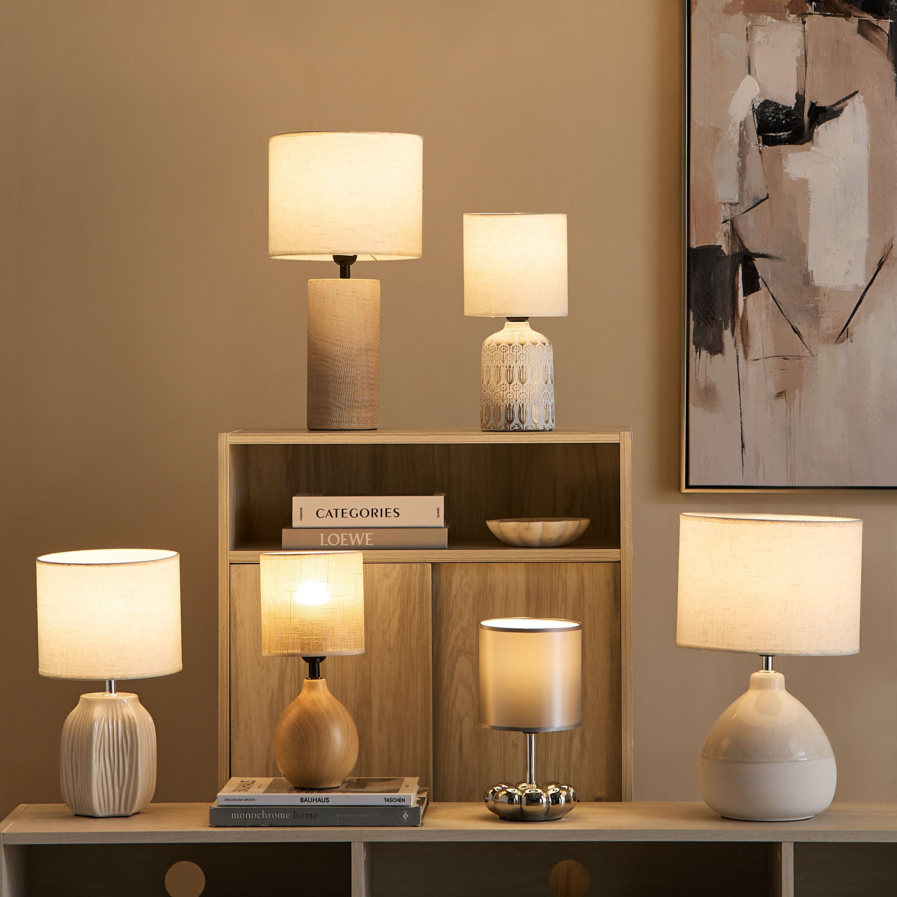 مصباح طاولة سيراميك بغطاء قماش من أليكس - 20x20x35 سم-hbxbedroom-lighting-tablelamps-image-4
