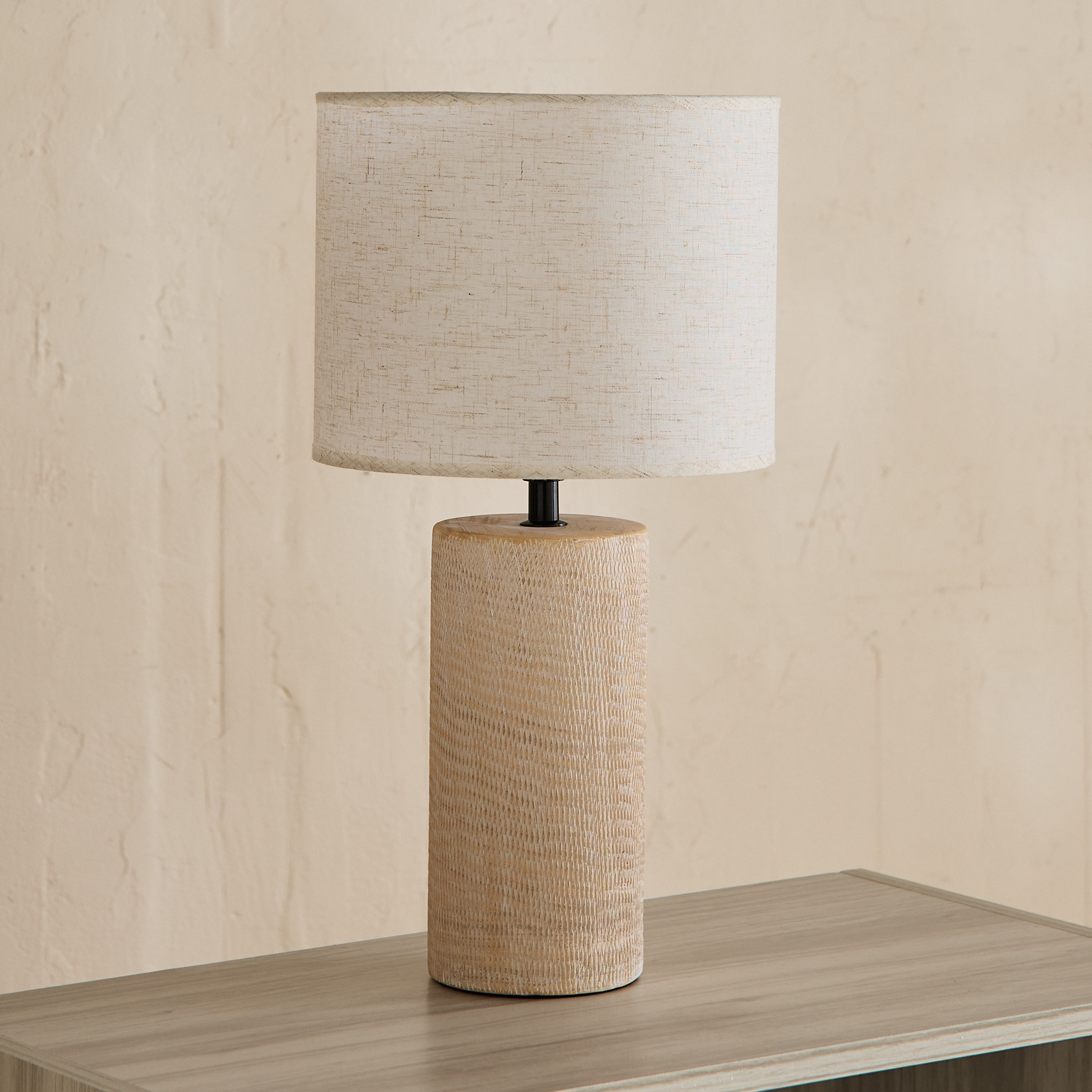 مصباح طاولة سيراميك بغطاء قماشي من أليكس - 23x23x44 سم-hbxbedroom-lighting-tablelamps-image-1