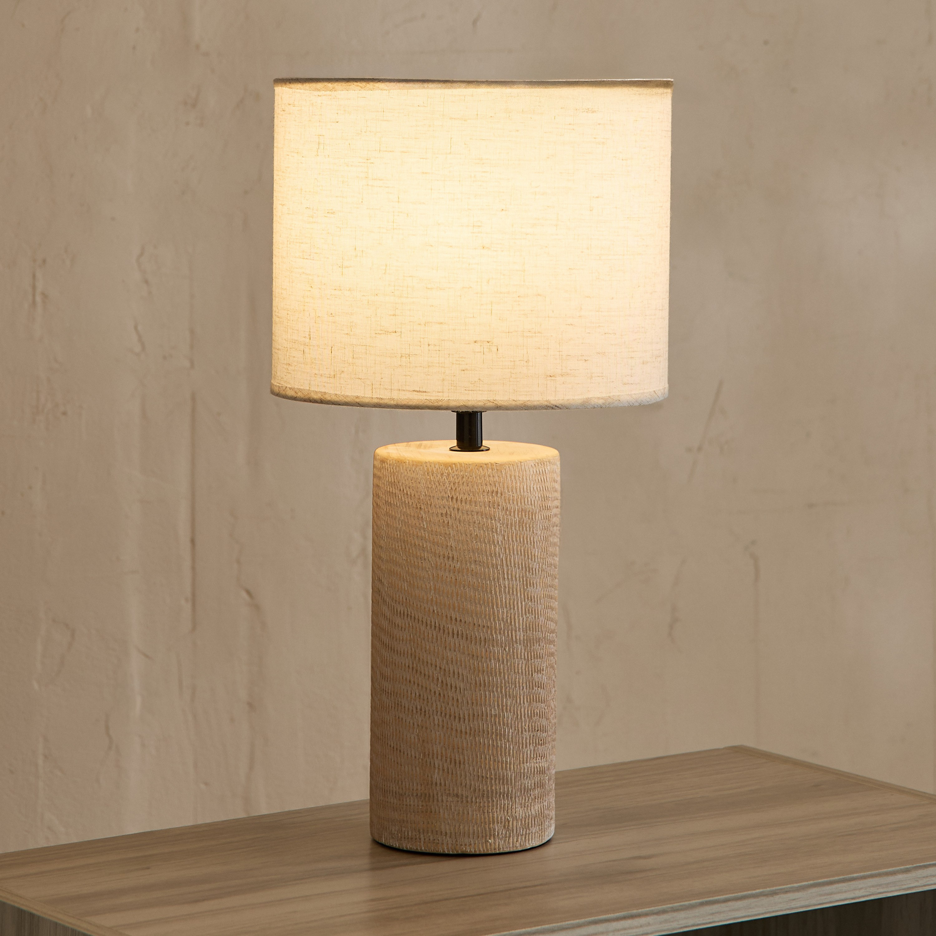 مصباح طاولة سيراميك بغطاء قماشي من أليكس - 23x23x44 سم-hbxbedroom-lighting-tablelamps-image-2