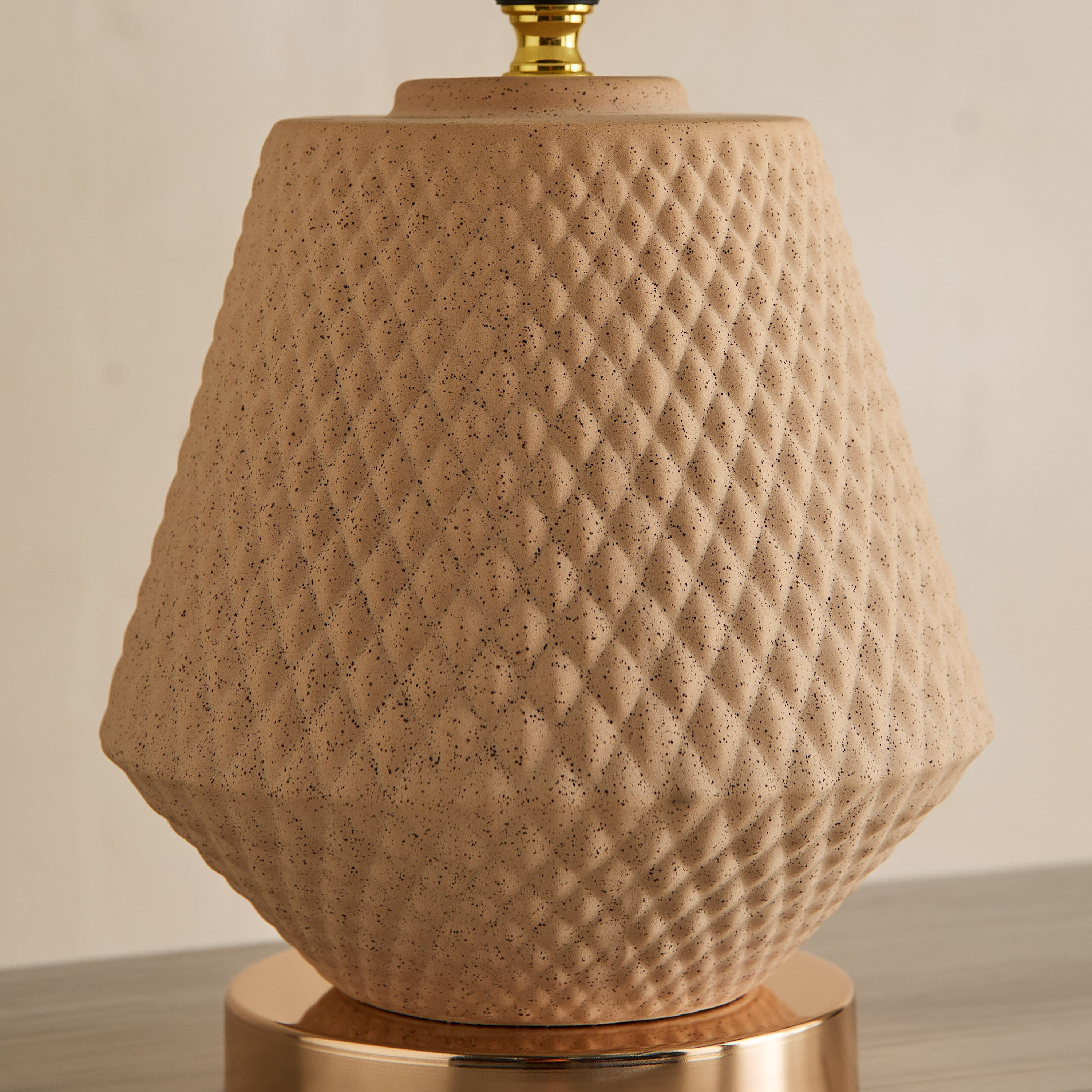 Alecs Ceramic Table Lamp with Fabric Pleated Shade - 25x25x41 cm-hbxbedroom-lighting-tablelamps-image-3