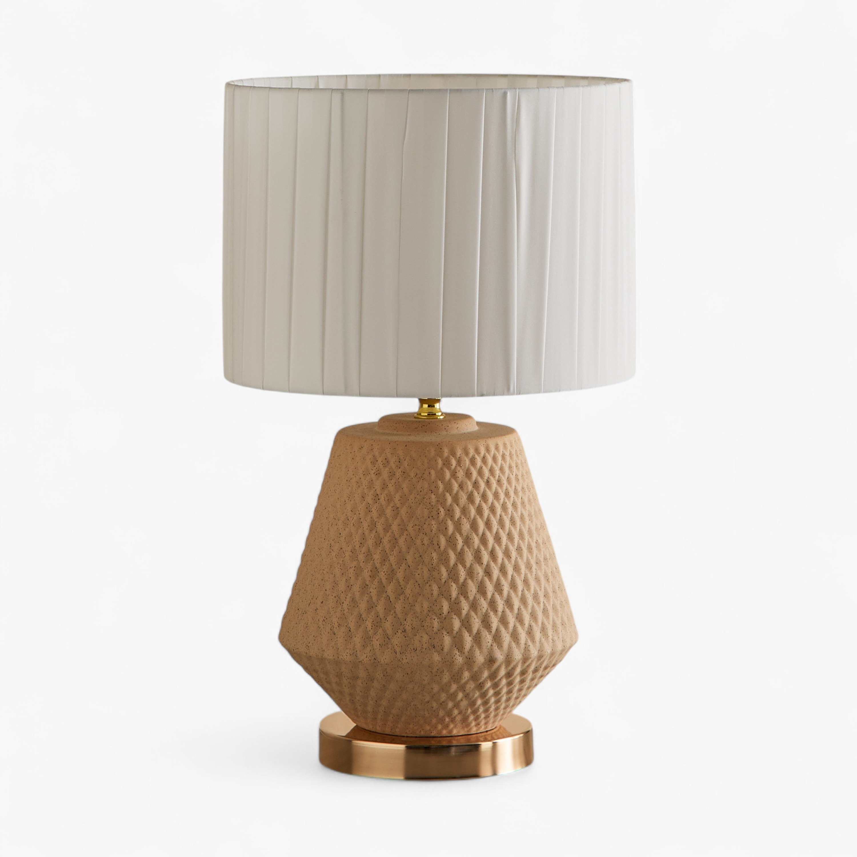 Alecs Ceramic Table Lamp with Fabric Pleated Shade - 25x25x41 cm-hbxbedroom-lighting-tablelamps-image-5