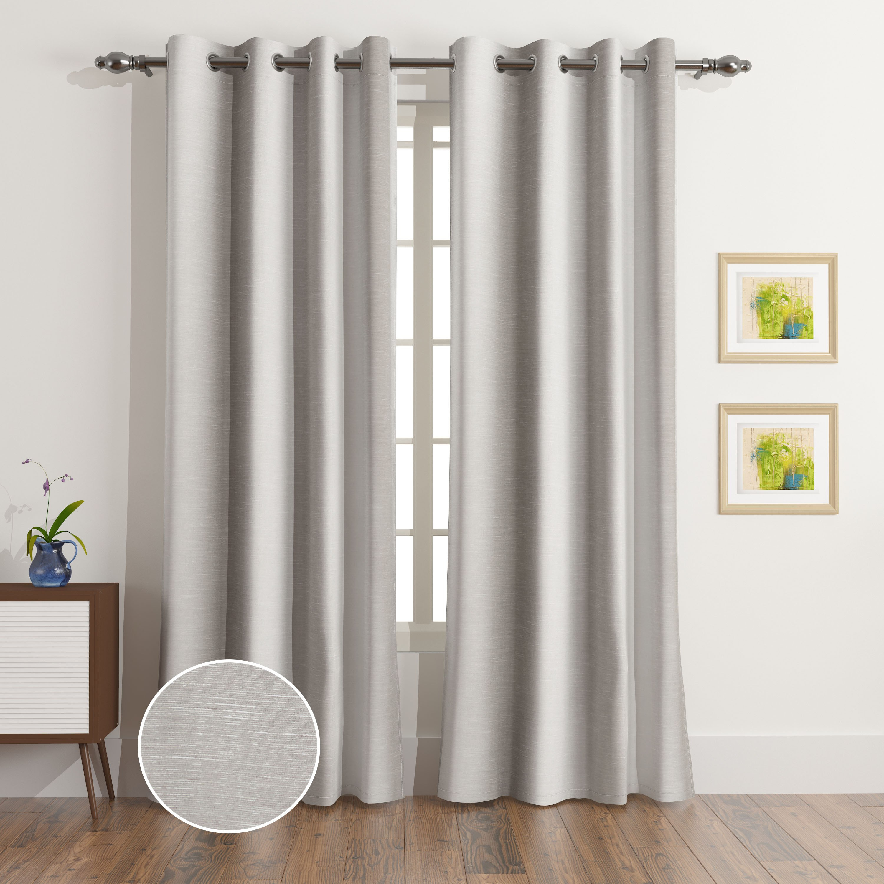 طقم ستائر جاكار معتمة طويلة جدًا من قطعتين جليد من سيرا - 135x320 سم-hbxhomeware-hbxdecorandfurnishings-image-1