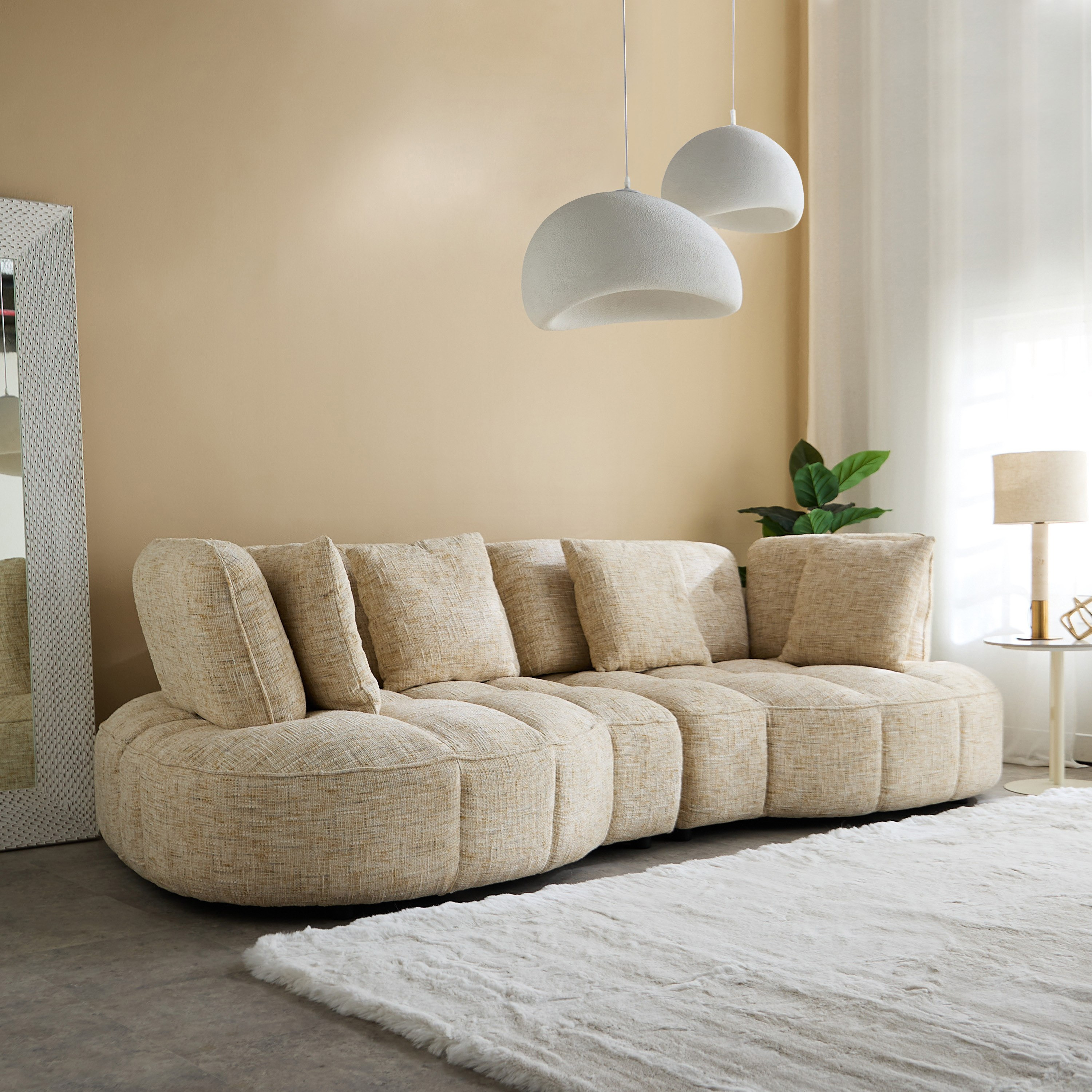 Havana 4-Seater Fabric Sofa with 4 Cushions and Adjustable Backrest-hbxlivingroom-sofasandarmchairs-sofas-image-1