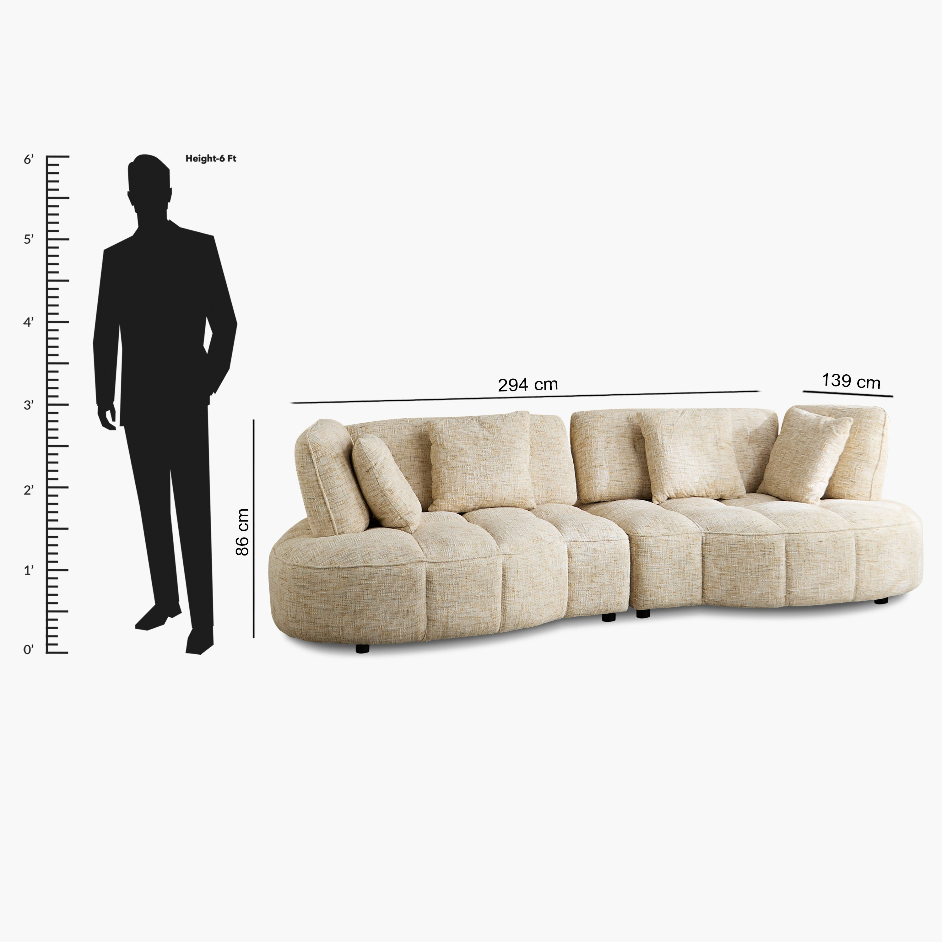 Havana 4-Seater Fabric Sofa with 4 Cushions and Adjustable Backrest-hbxlivingroom-sofasandarmchairs-sofas-image-18