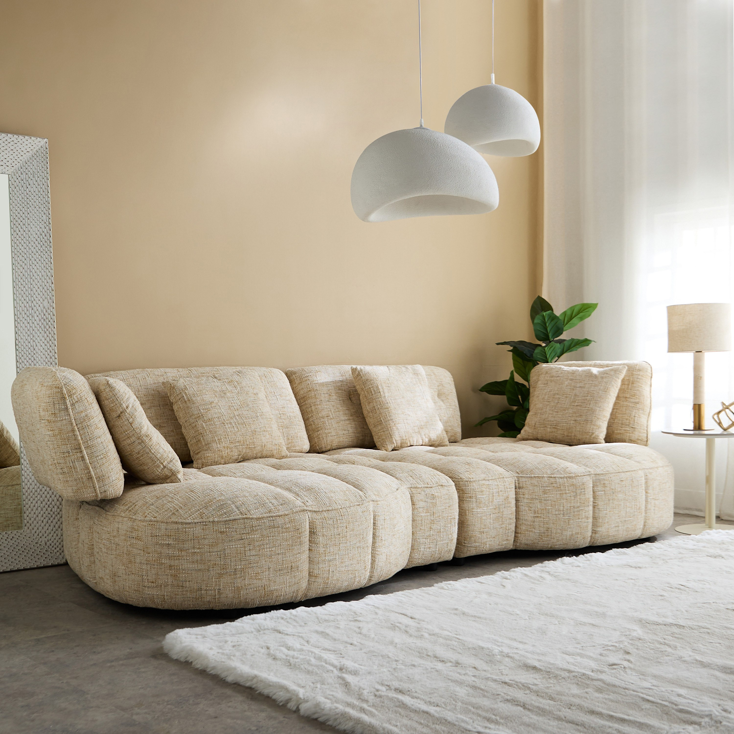 Havana 4-Seater Fabric Sofa with 4 Cushions and Adjustable Backrest-hbxlivingroom-sofasandarmchairs-sofas-image-2