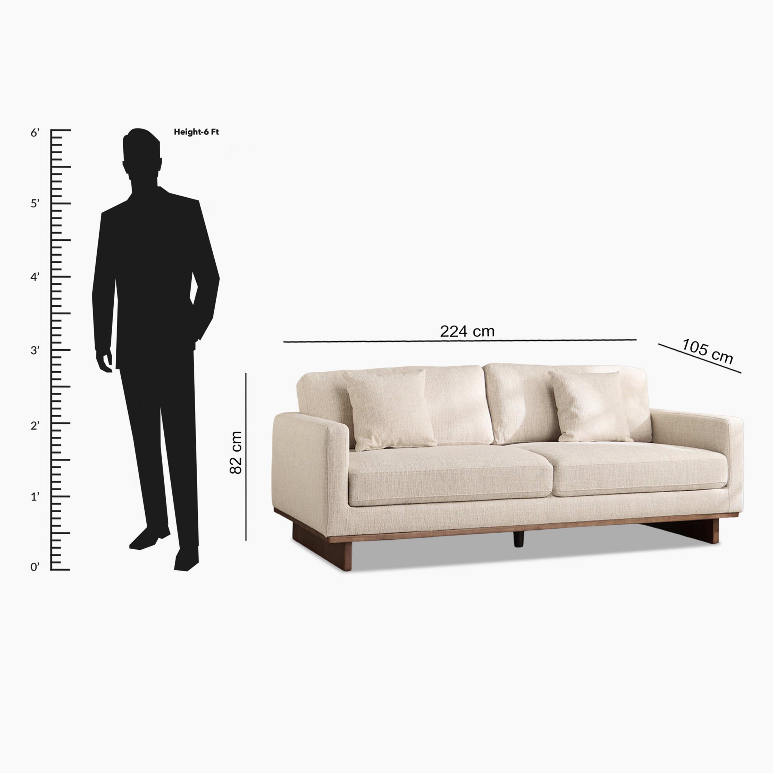 Monza 3-Seater Fabric Sofa with 2 Cushions-hbxlivingroom-sofasandarmchairs-sofas-image-12