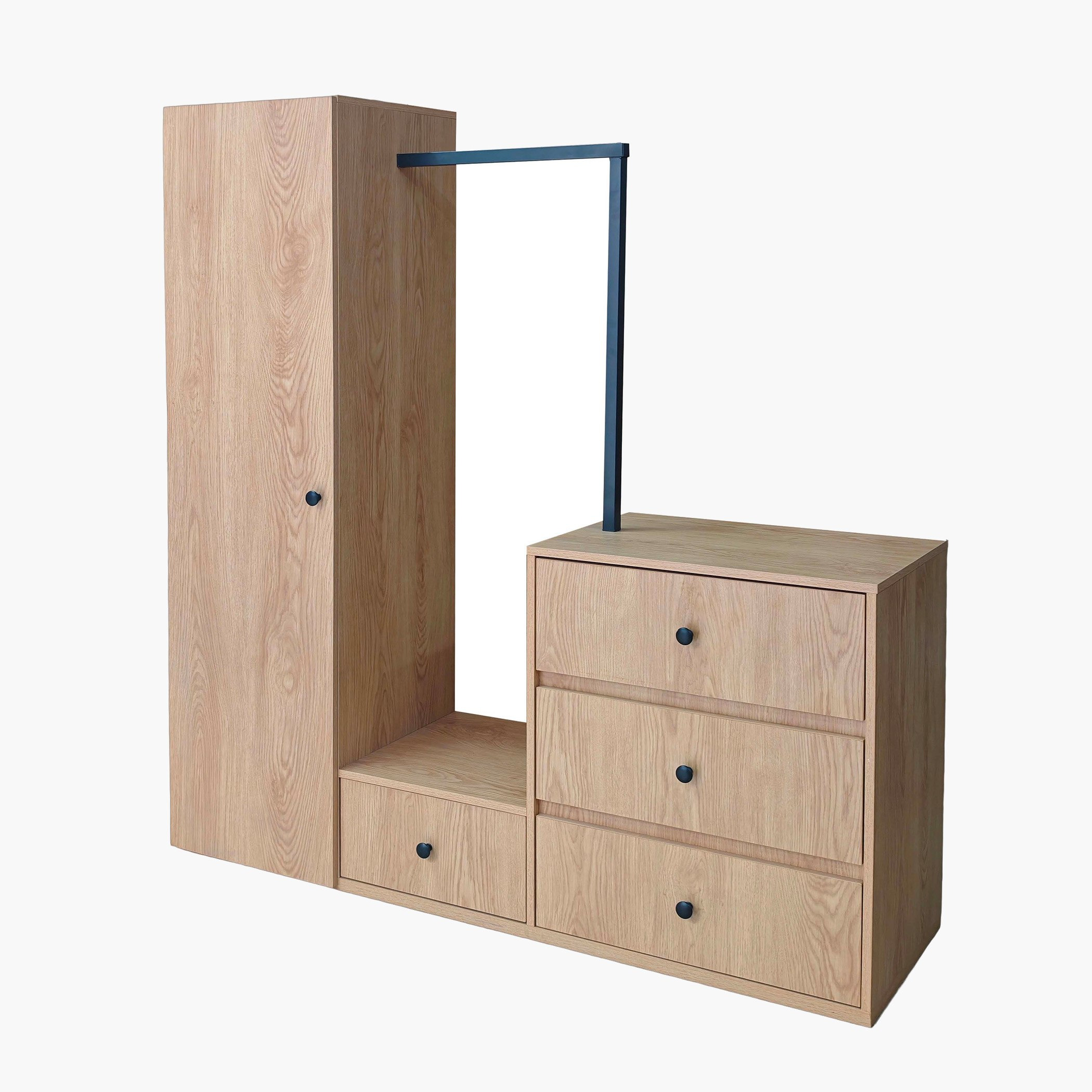 Movo Arcadia Coat Rack Multi-functional Hanging Organizer with 4 Drawers and Mirror-hbxhomeware-bathandlaundry-clothesdryingracks-image-3