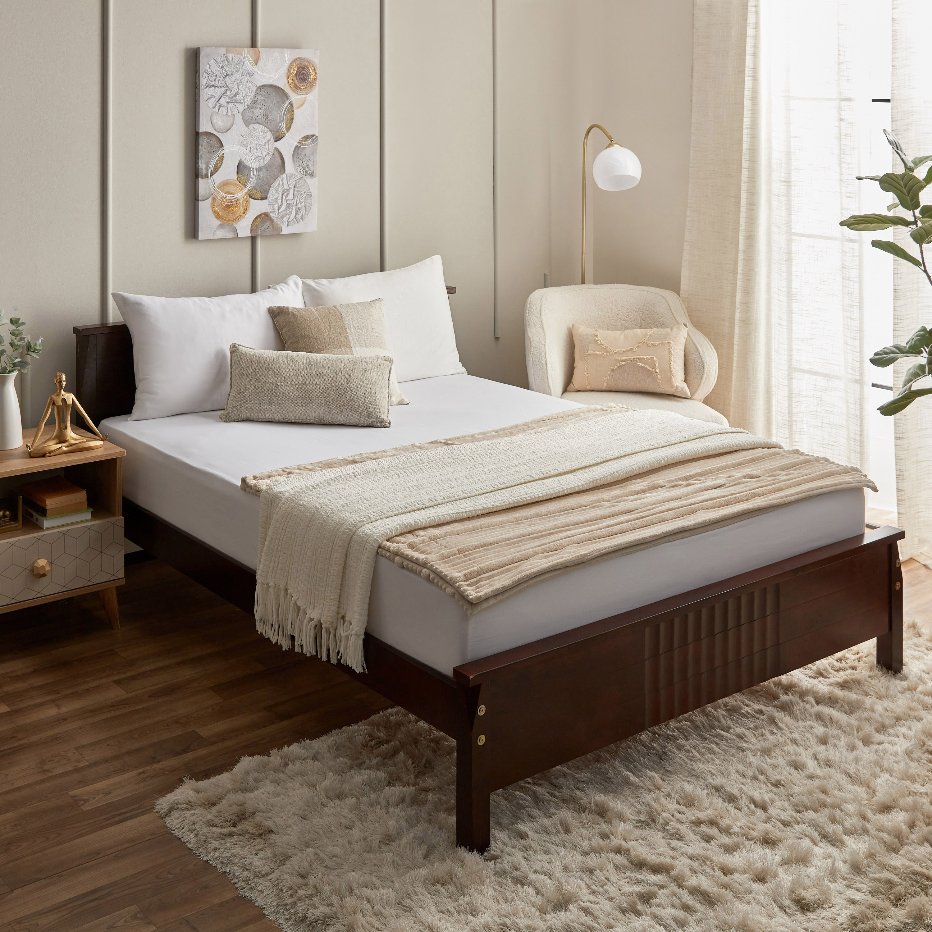 White Haven Geta Percale Cotton Queen Fitted Sheet - 150x200+40 cm-hbxhomeware-hbxbedroom-image-7