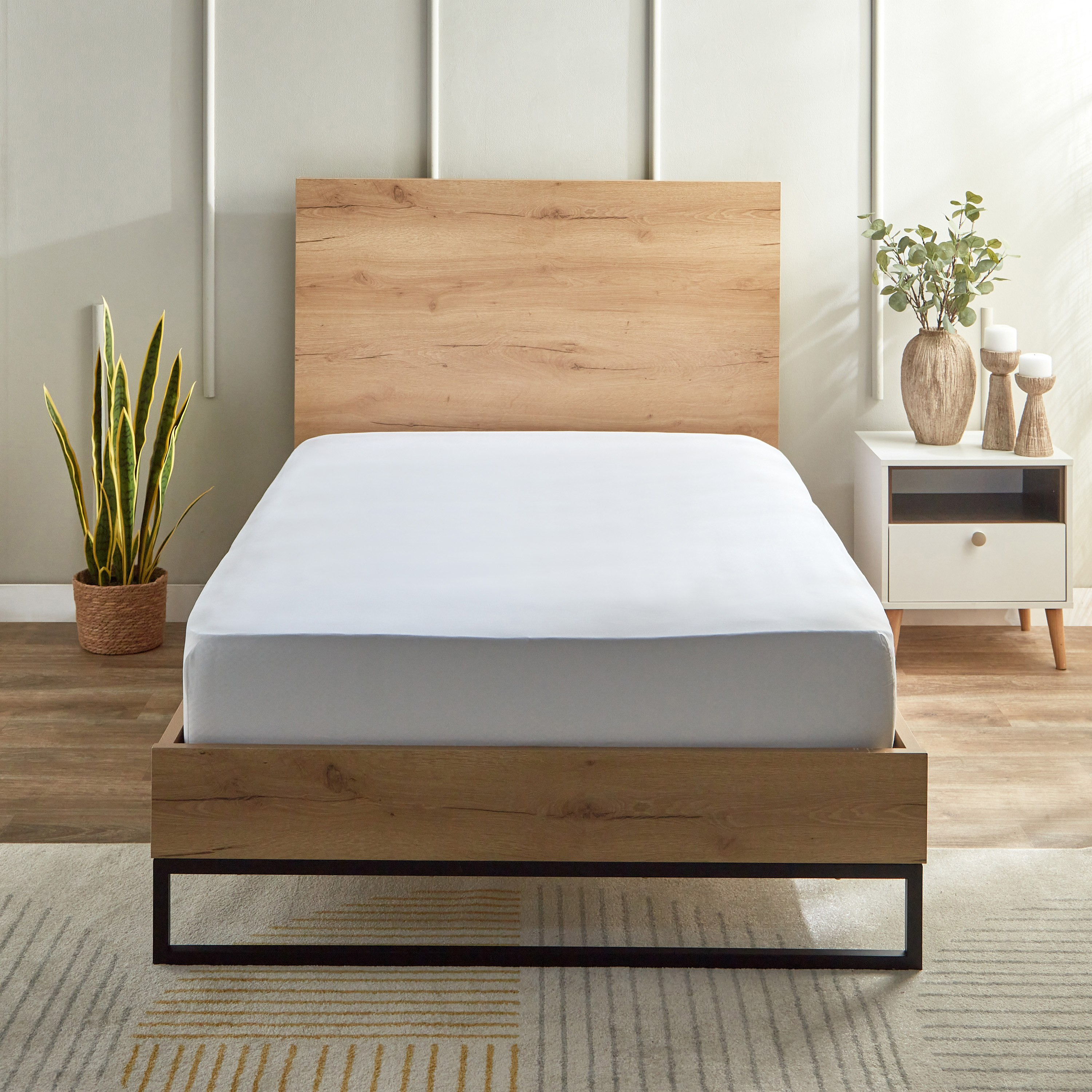 White Haven Pori 220 Thread Count Sateen Cotton Twin Fitted Sheet - 120x200+40 cm-hbxhomeware-hbxbedroom-image-2