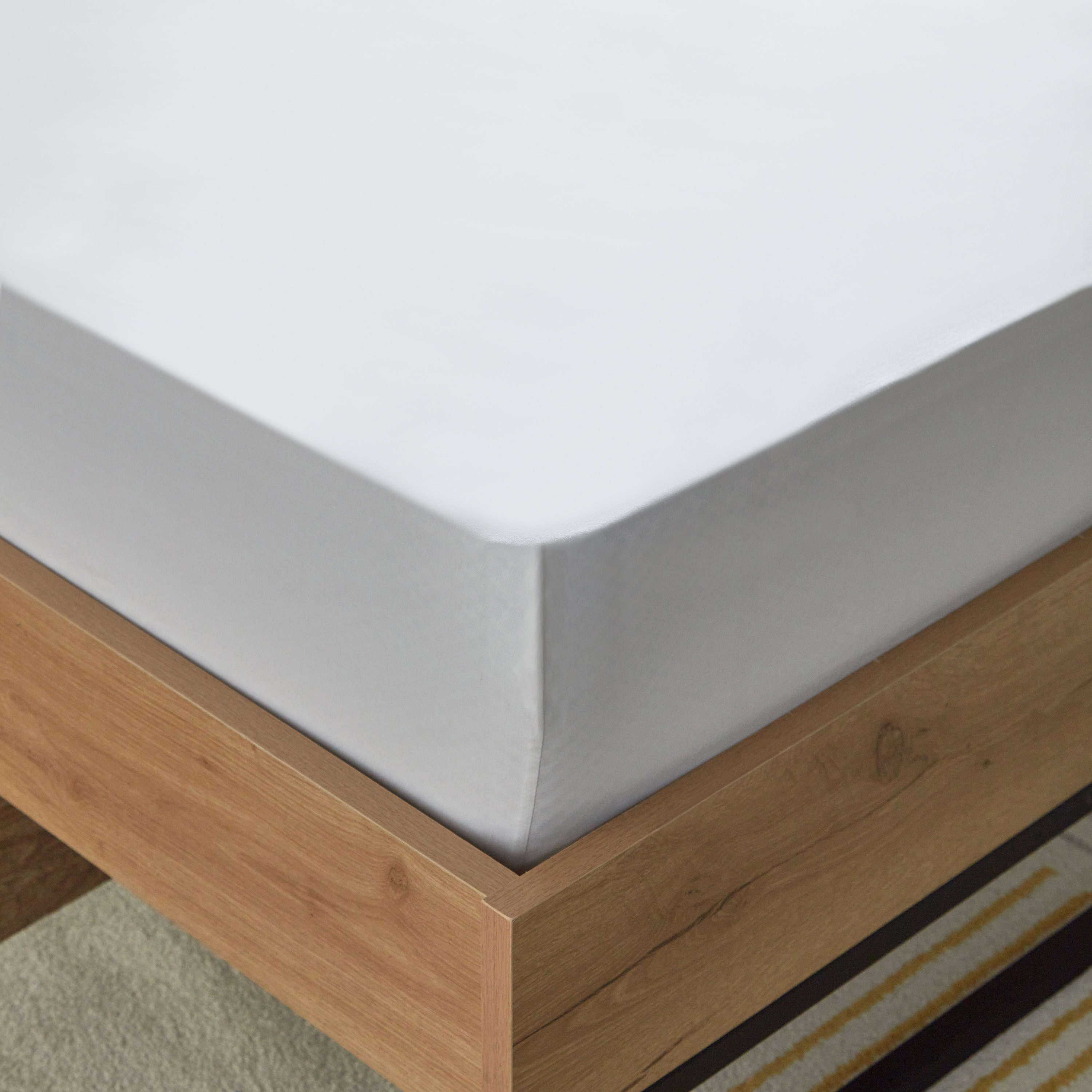 White Haven Pori 220 Thread Count Sateen Cotton Twin Fitted Sheet - 120x200+40 cm-hbxhomeware-hbxbedroom-image-4